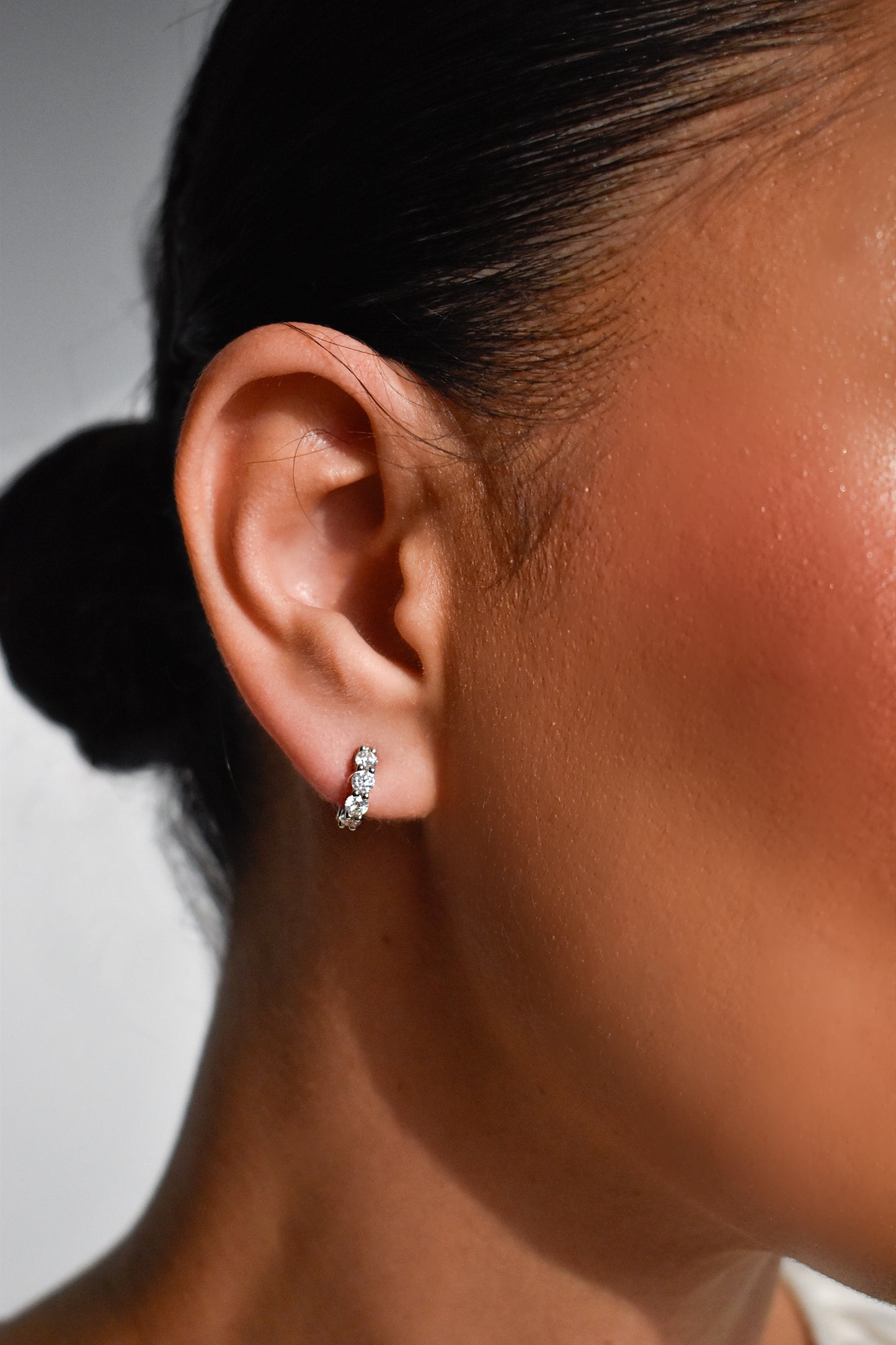3 Carat Moissanite Hoop Stud Earrings