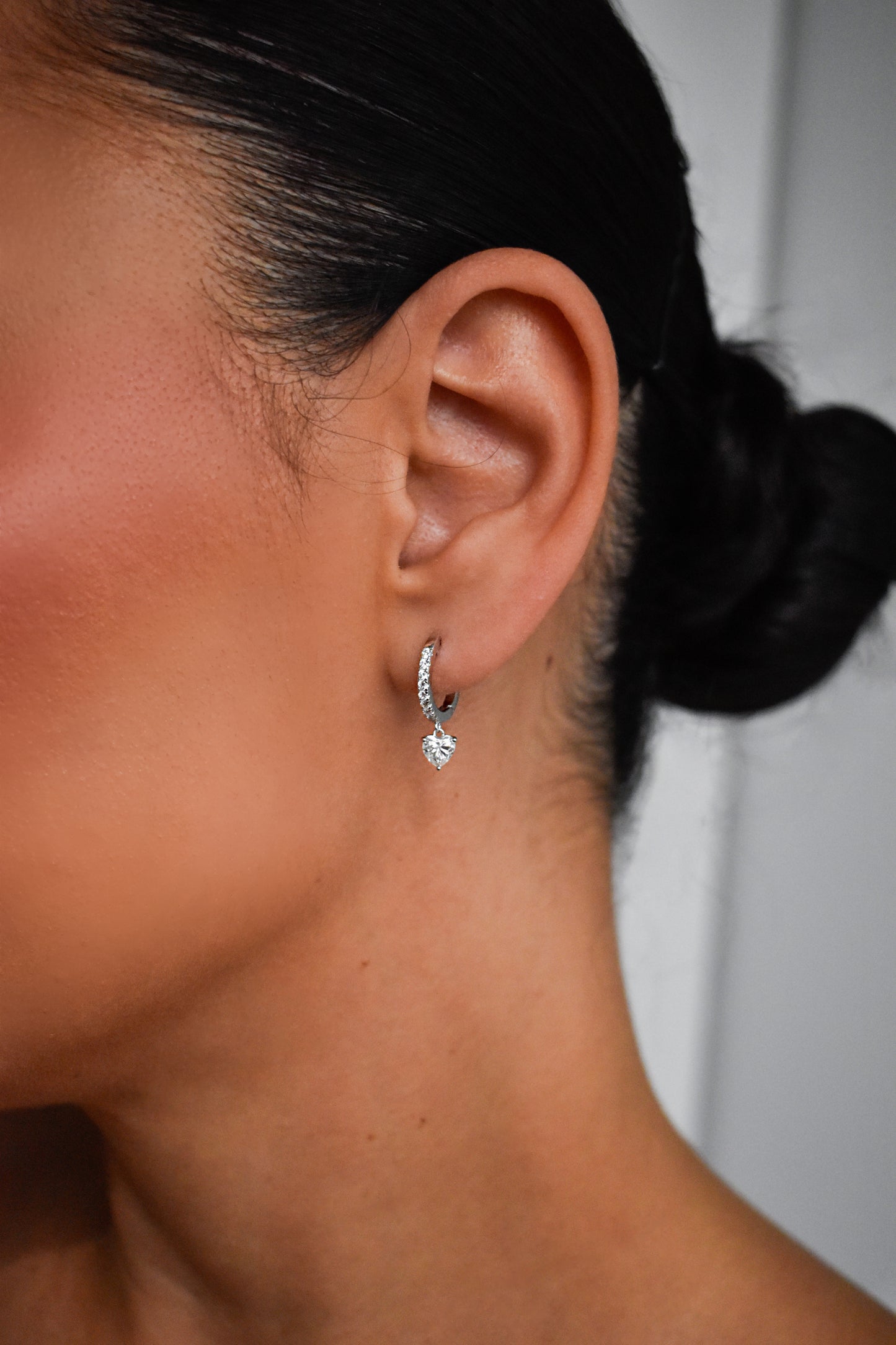 5mm Heart Shaped Moissanite Earrings