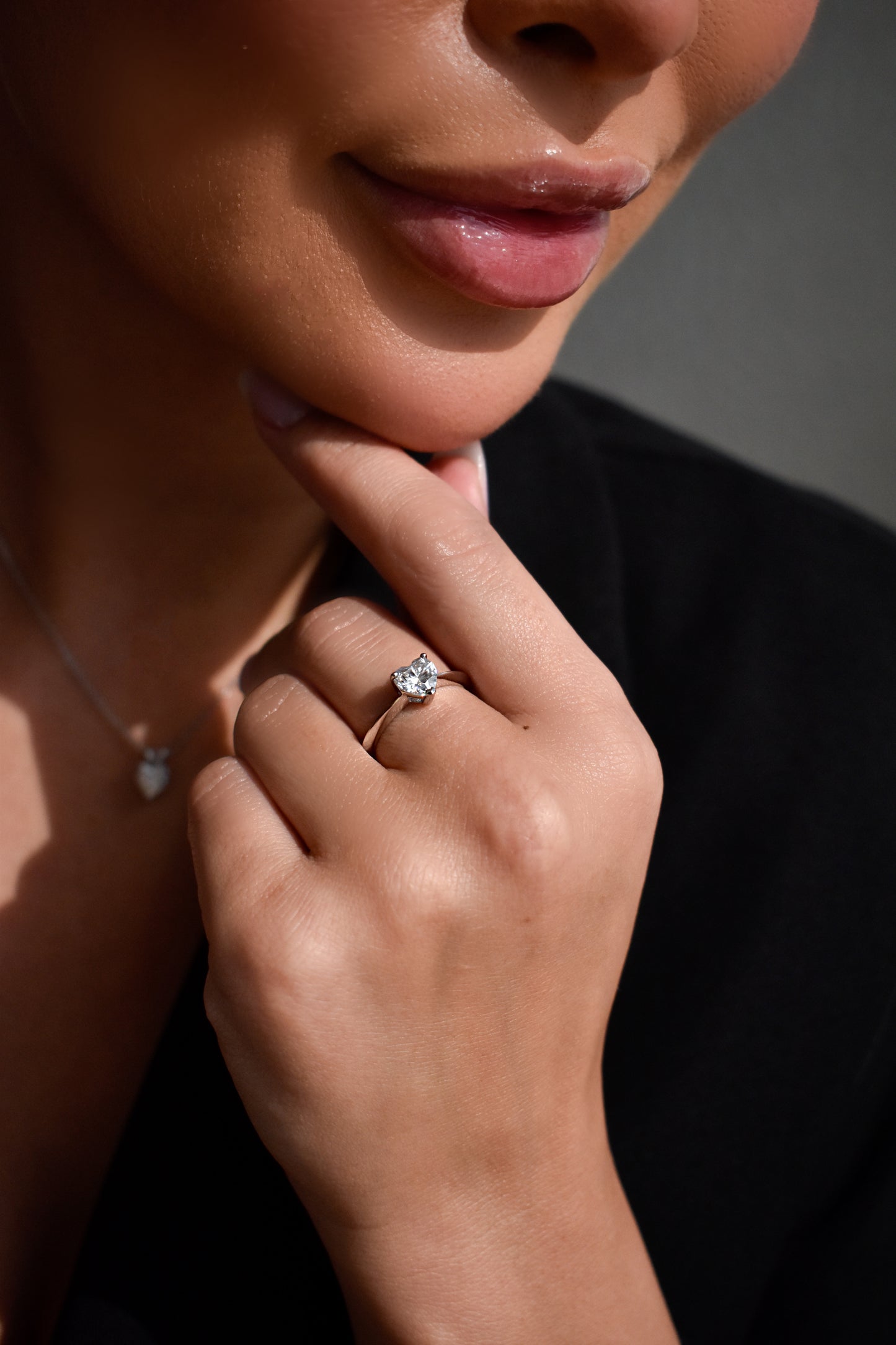 1 Carat Moissanite Heart Shape Ring