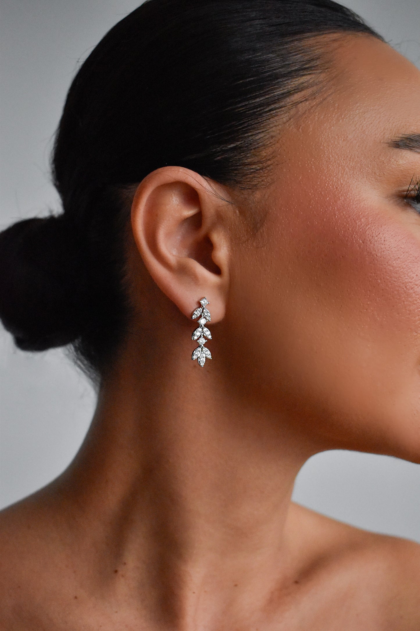 Leaf Shape Long Tassel Drop Earrings