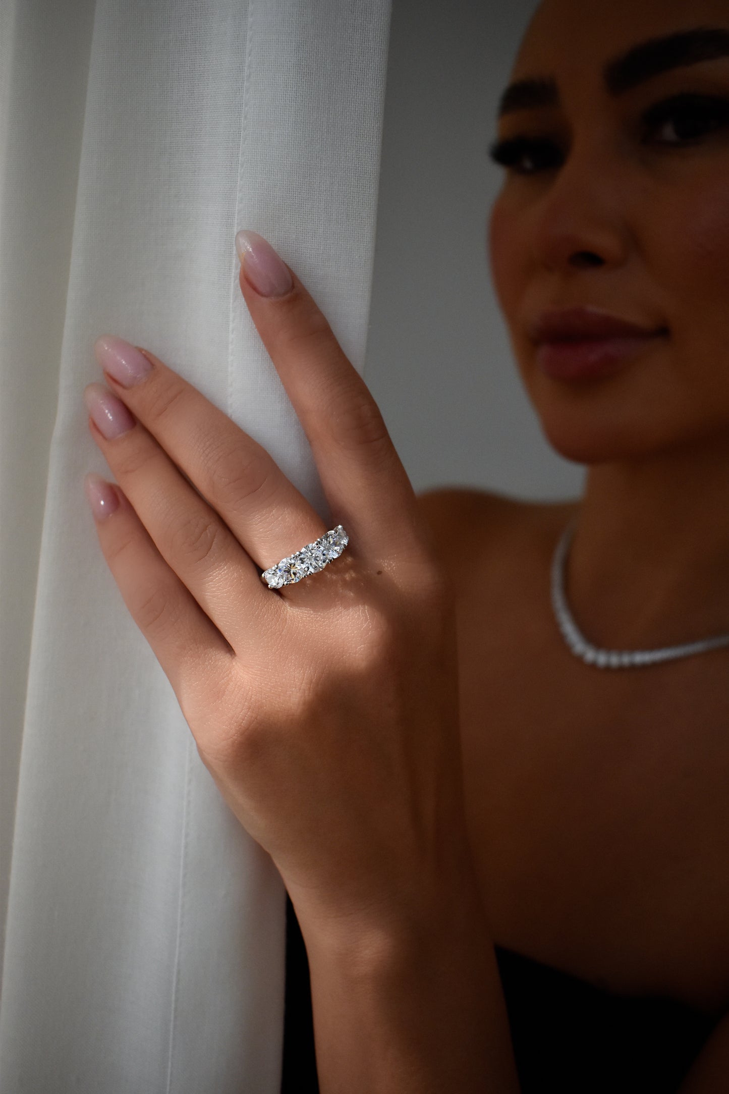 3.6 Carat Moissanite Graduated Stone Ring