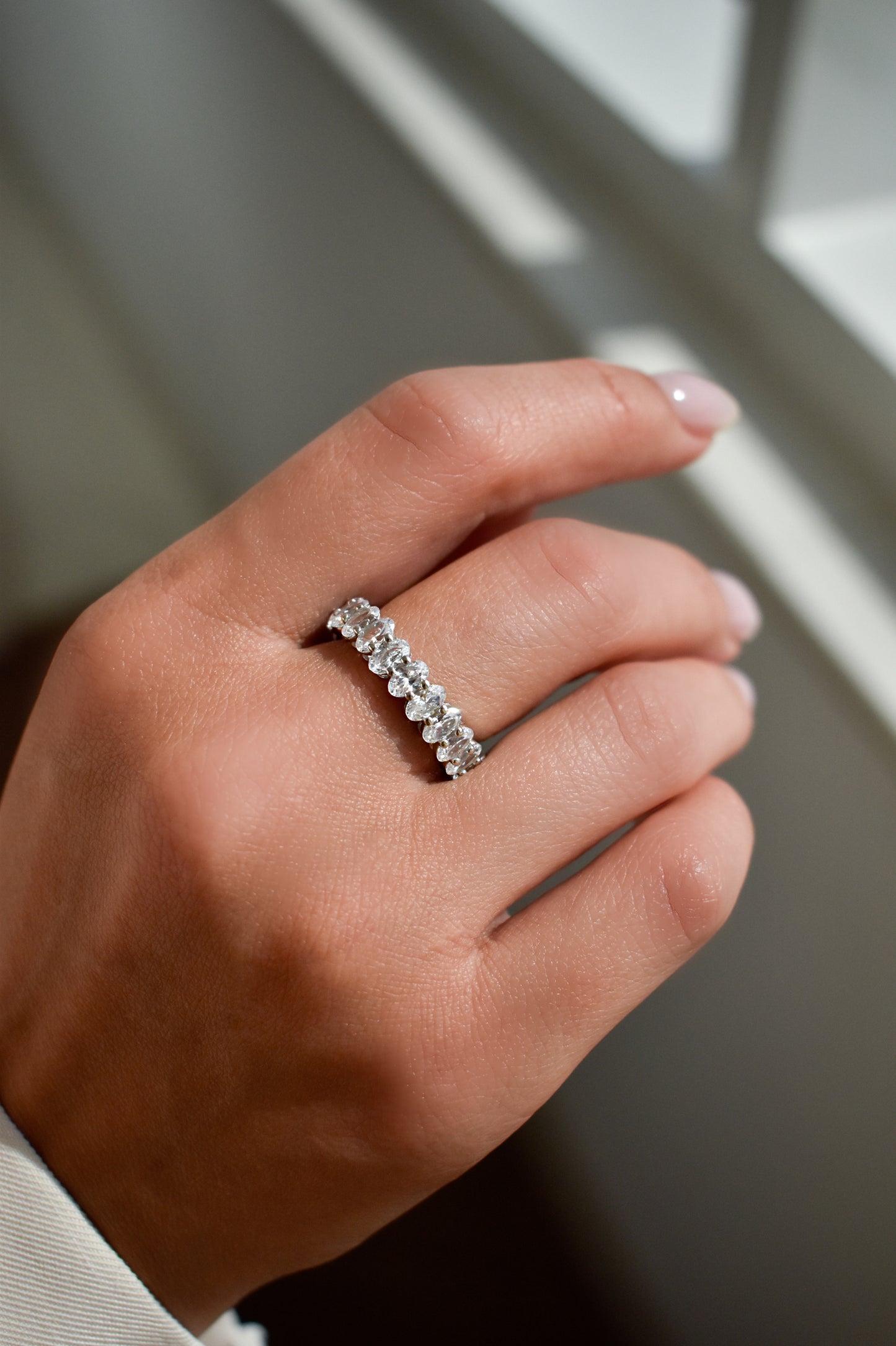 0.3 Carat Oval Shape Moissanite Eternity Band