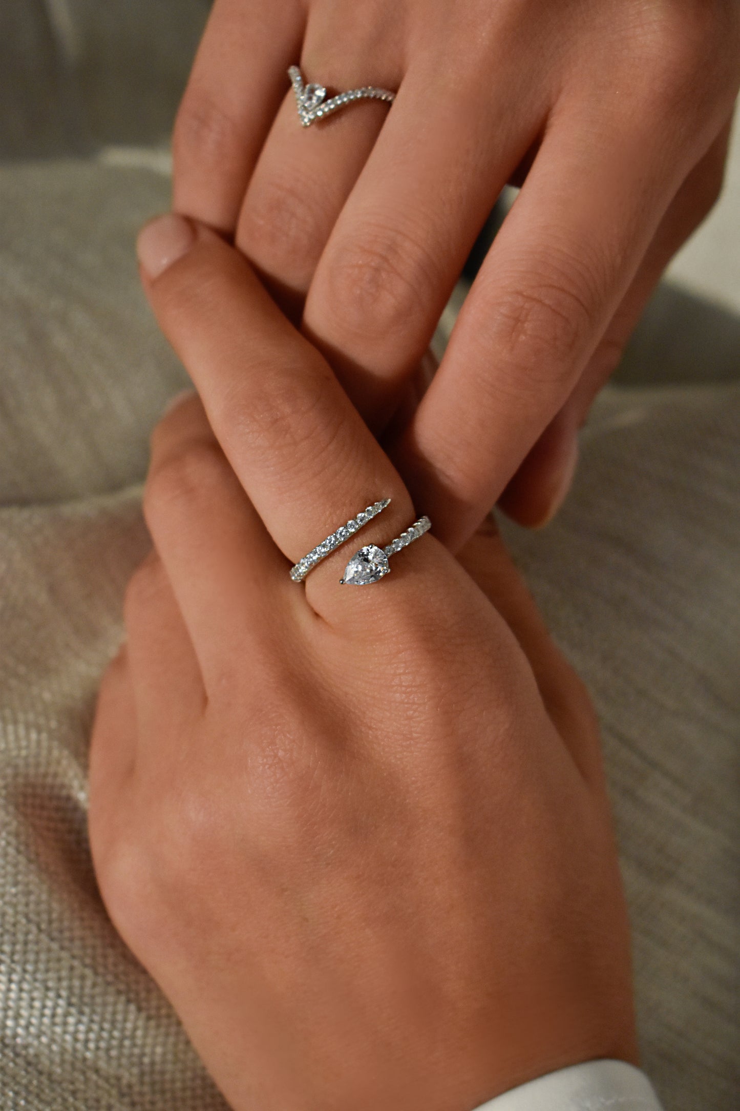Pear Cut Twisted Ring