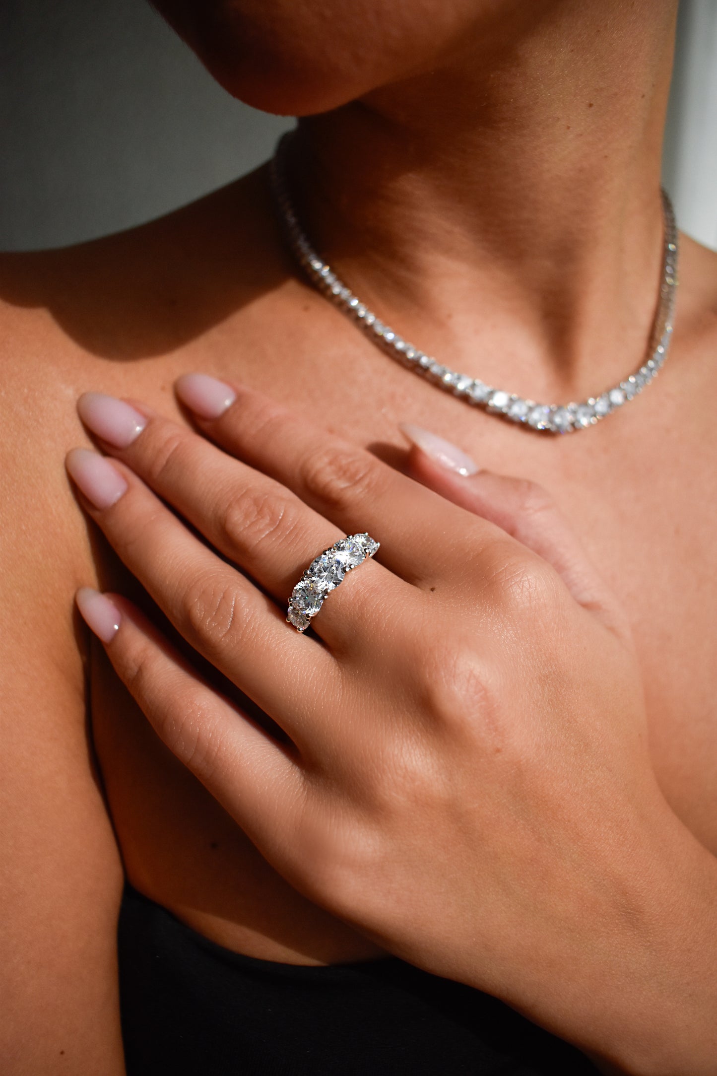 3.6 Carat Moissanite Graduated Stone Ring