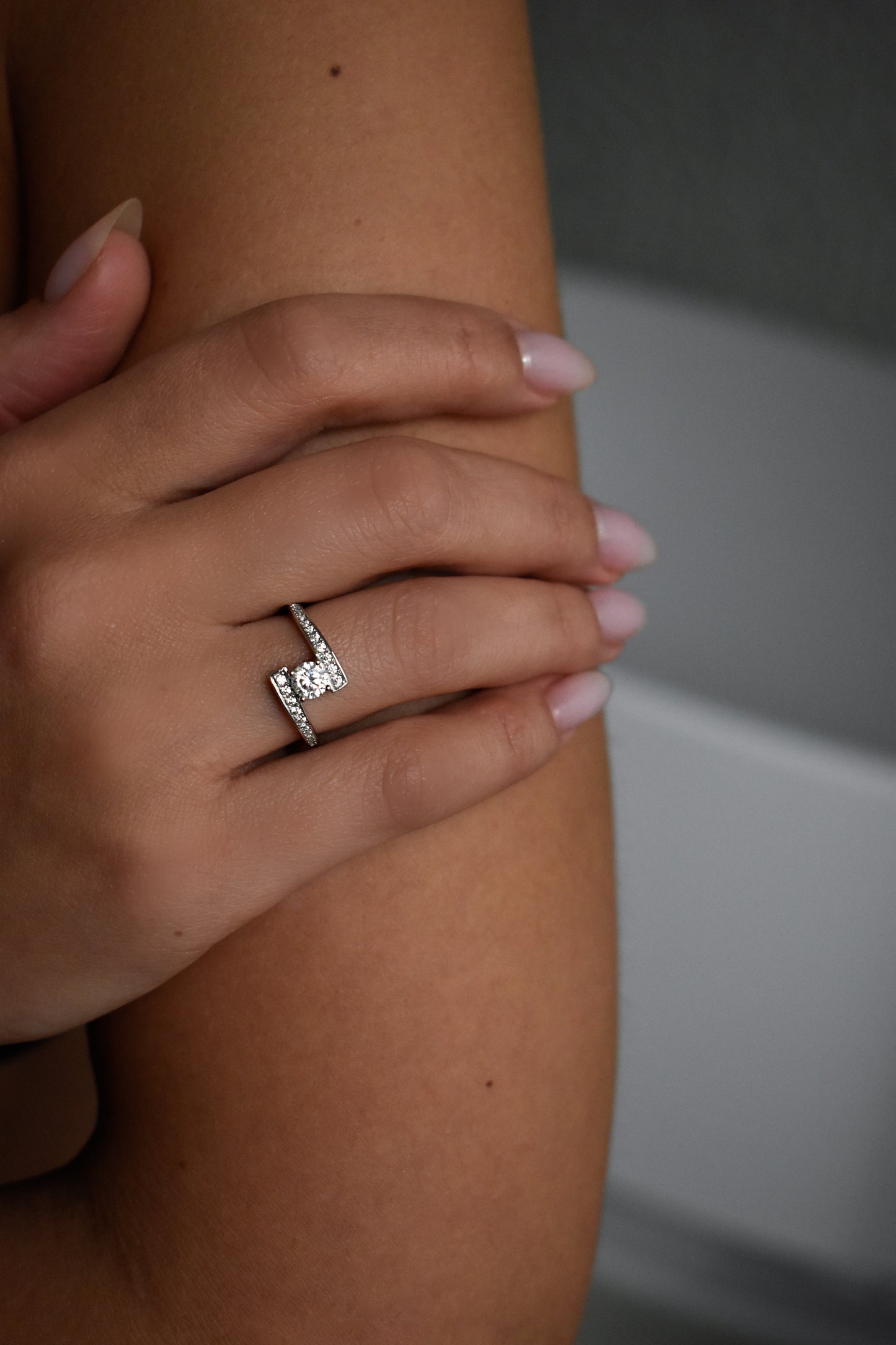 0.5 Carat Moissanite Cluster Ring