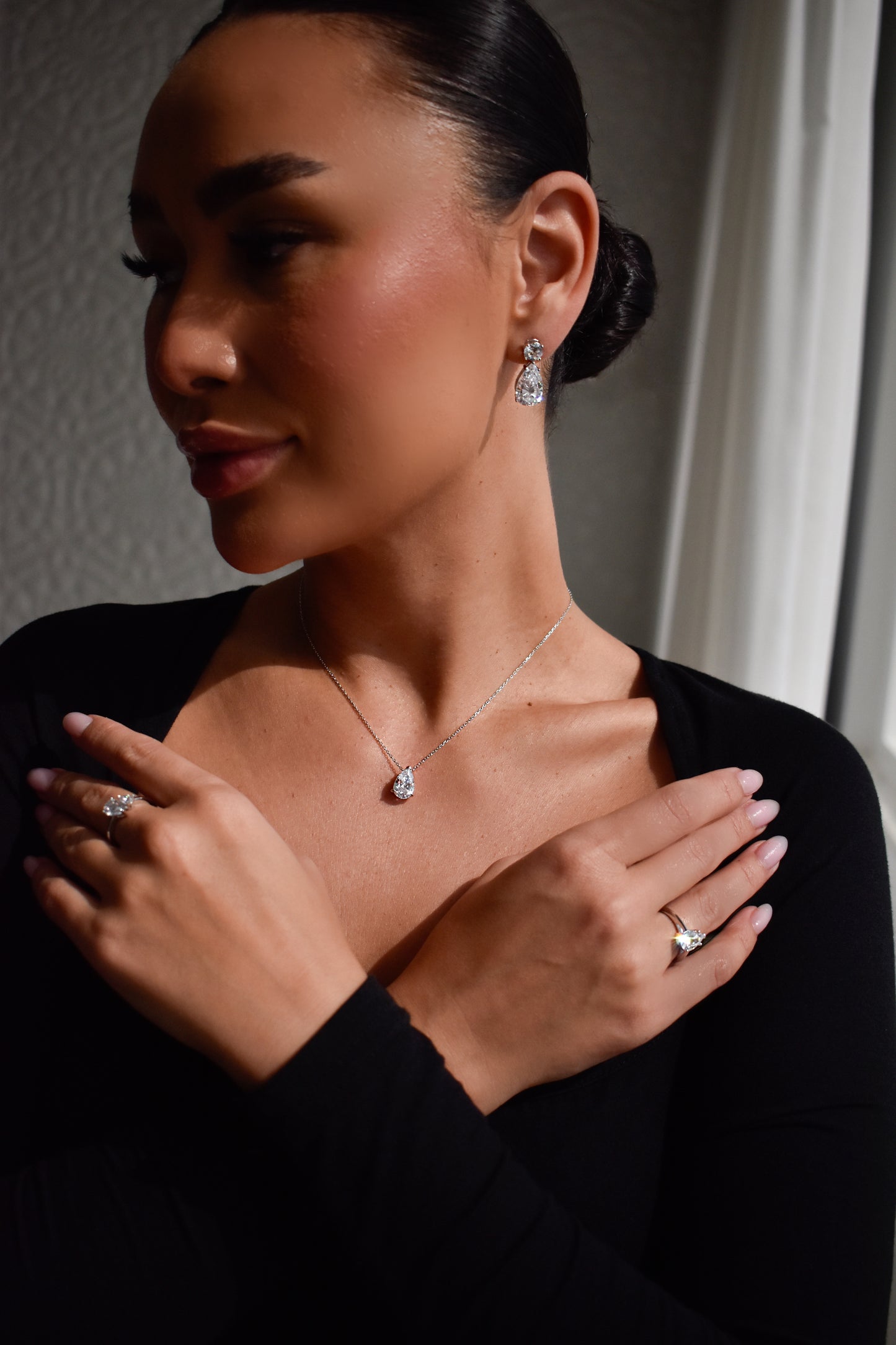 4 Carat Pear Cut Necklace