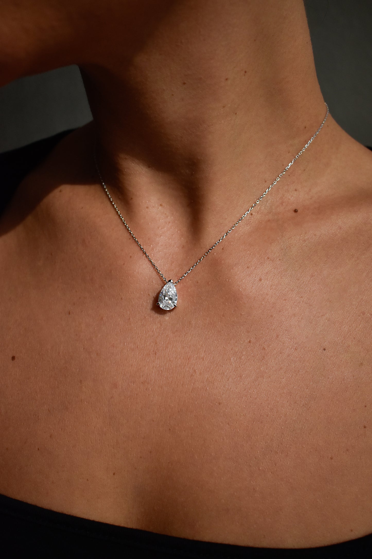4 Carat Pear Cut Necklace