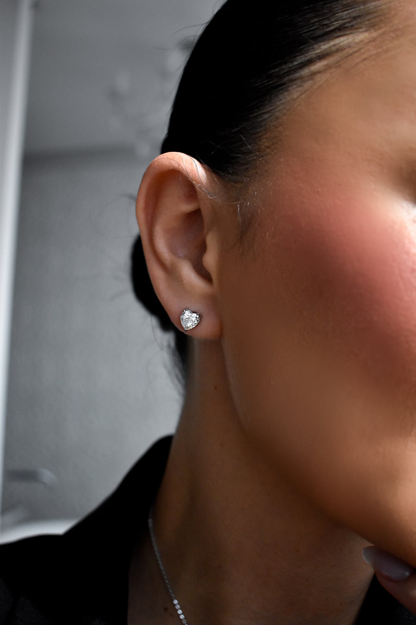 1 Carat Heart Shape Stud Earrings