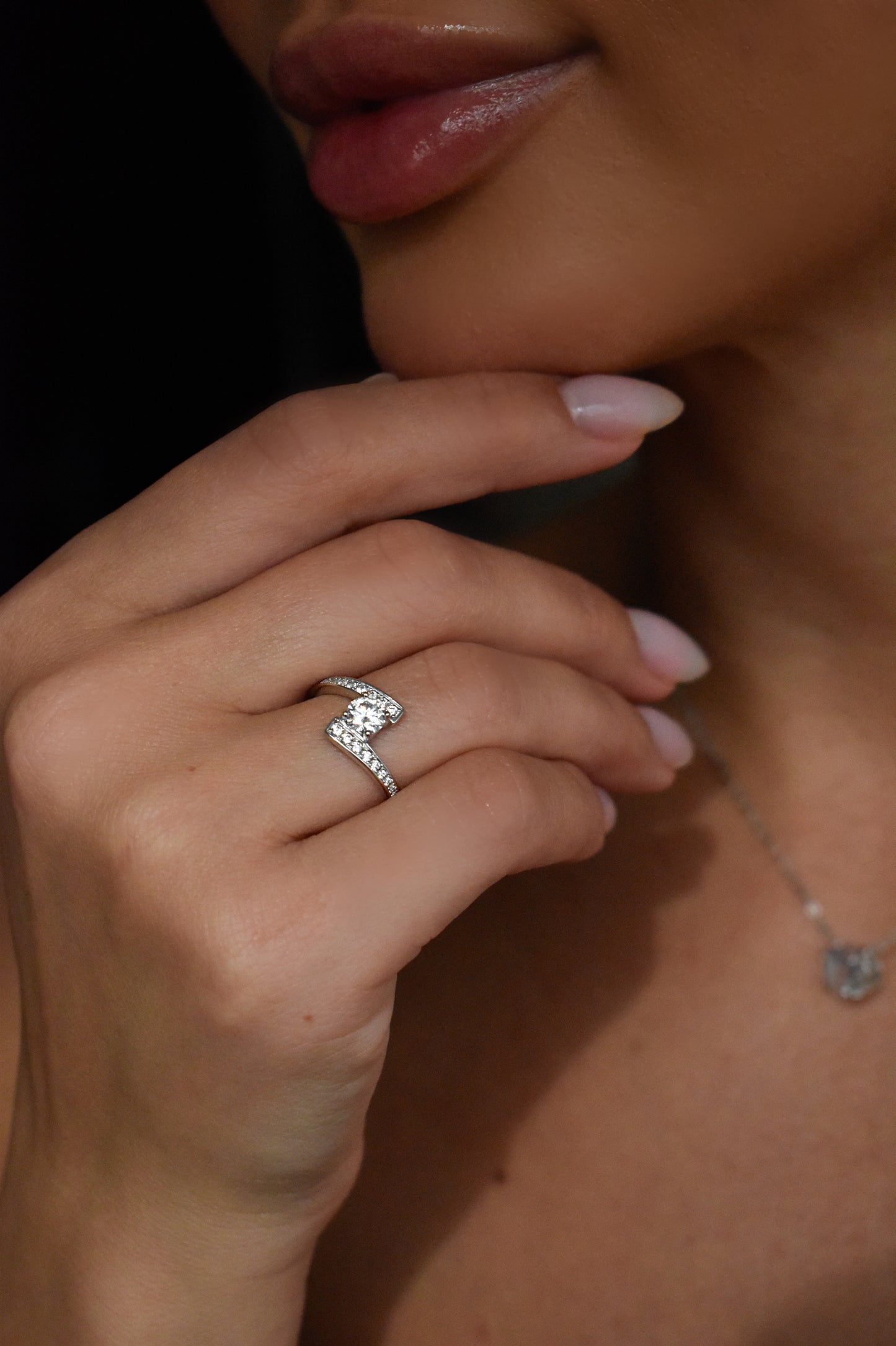 0.5 Carat Moissanite Cluster Ring