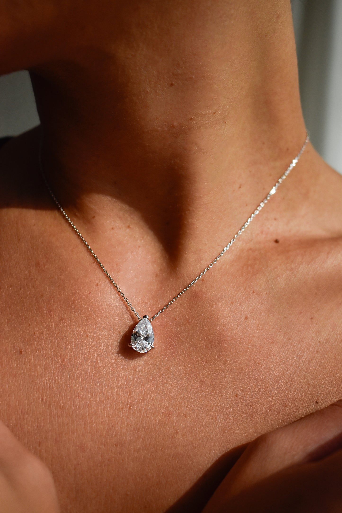 4 Carat Pear Cut Necklace