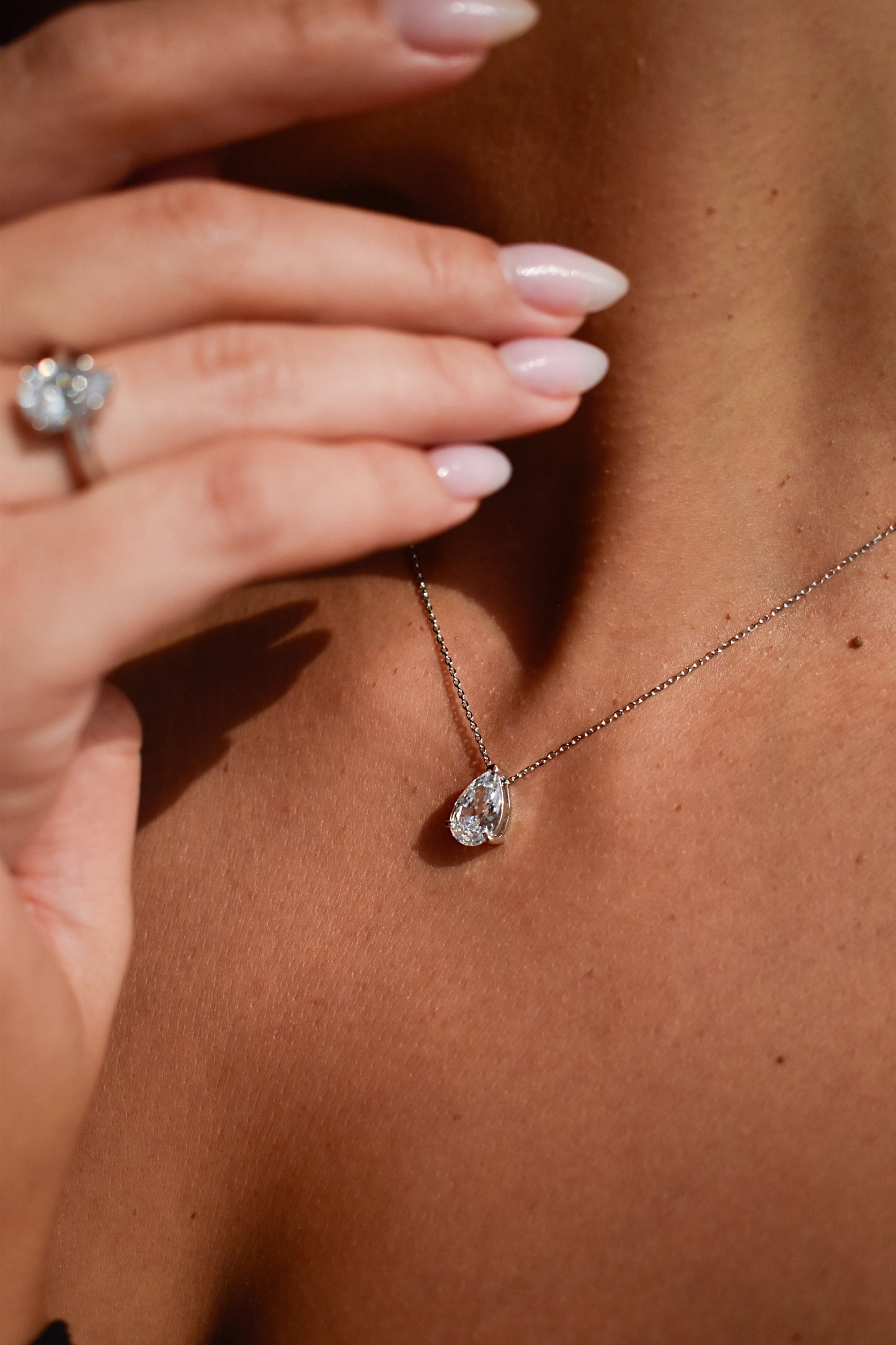 4 Carat Pear Cut Necklace