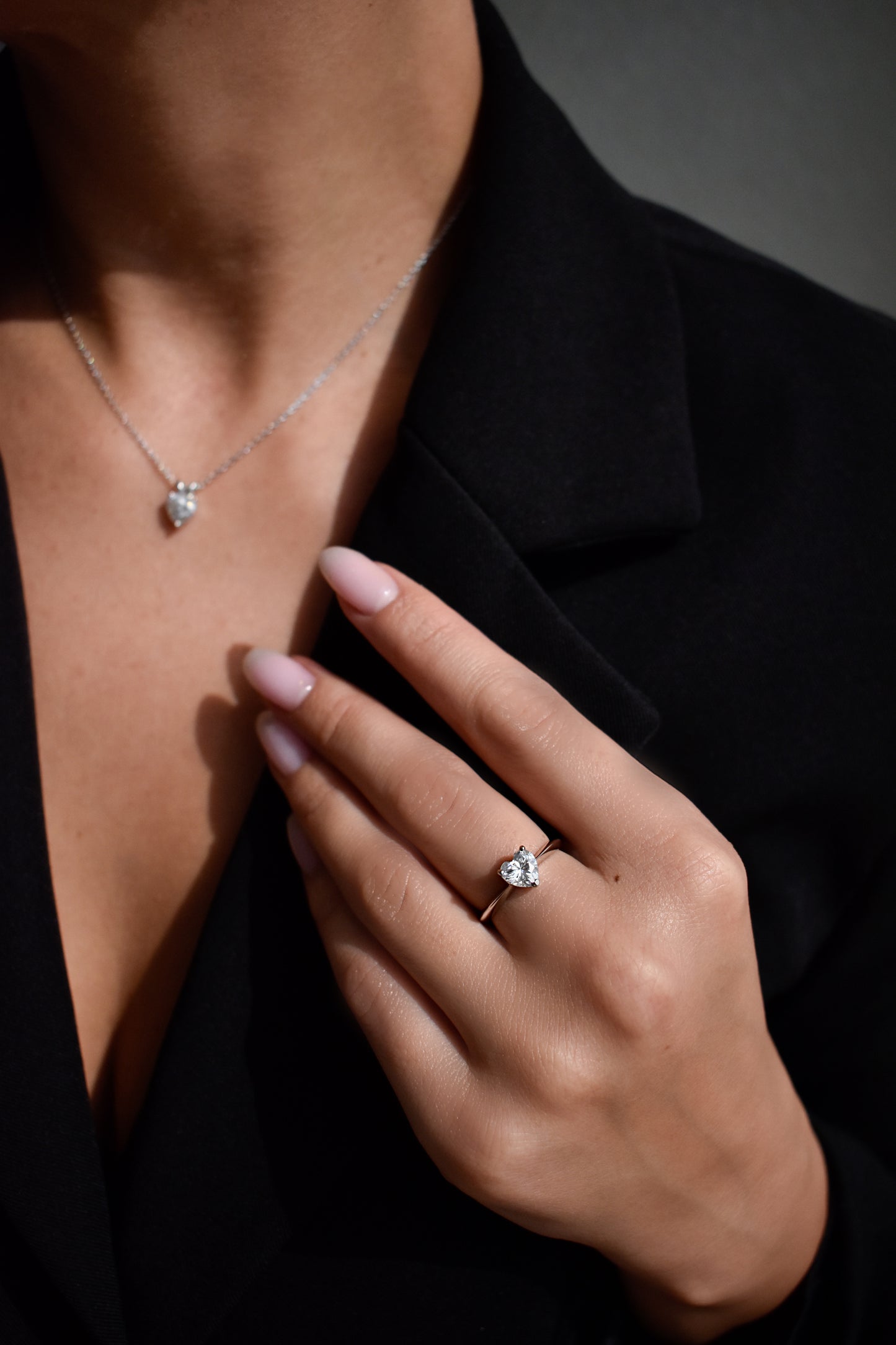 1 Carat Moissanite Heart Shape Ring