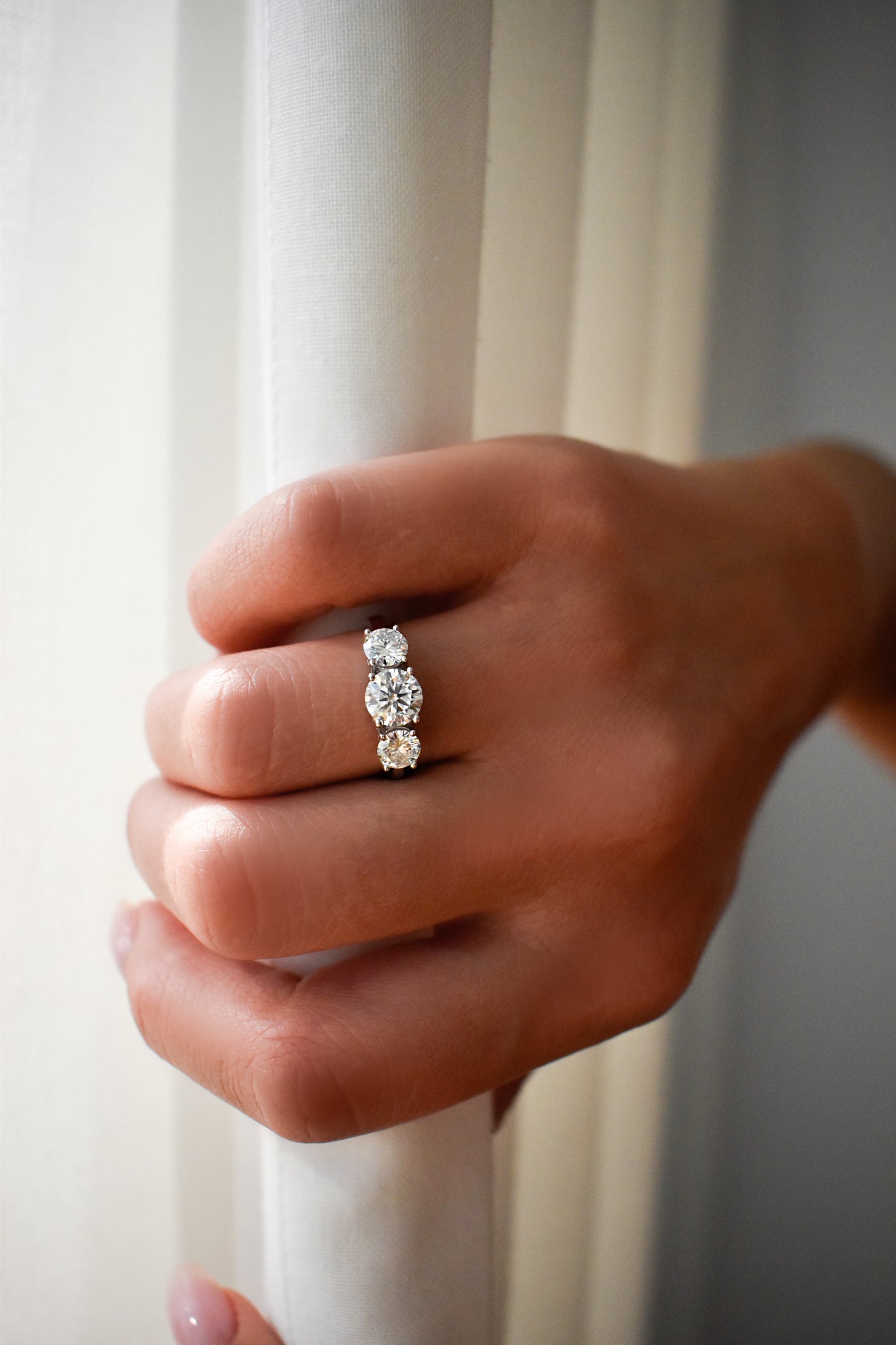 4 Carat Graduated Stone Moissanite Ring