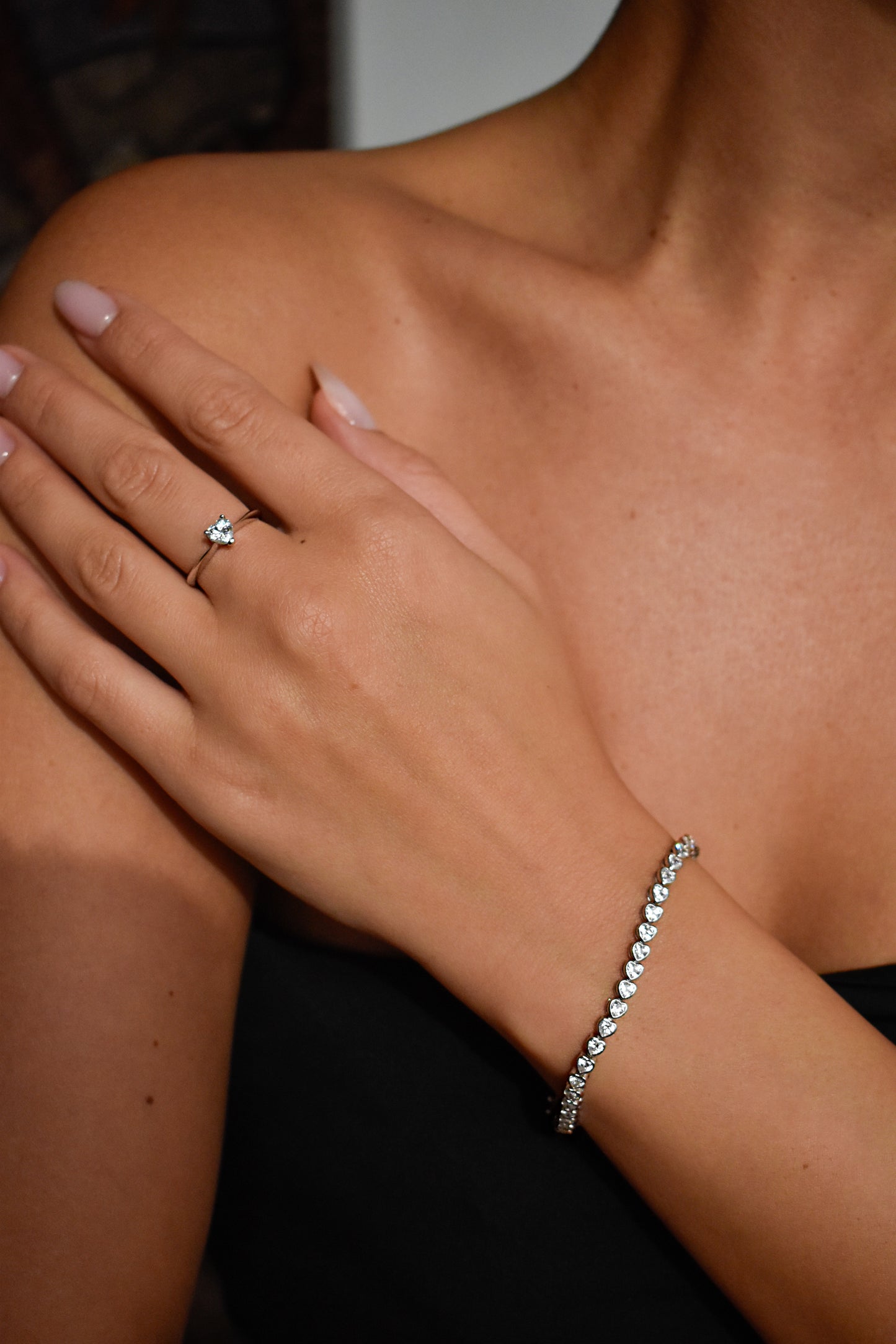 0.5 Carat Moissanite Heart Shape Ring