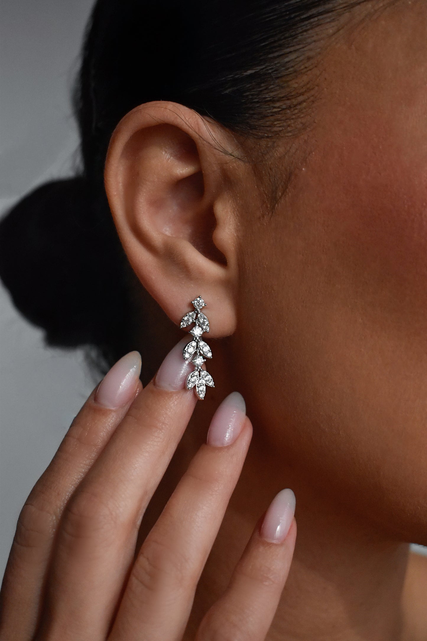 Leaf Shape Long Tassel Drop Earrings