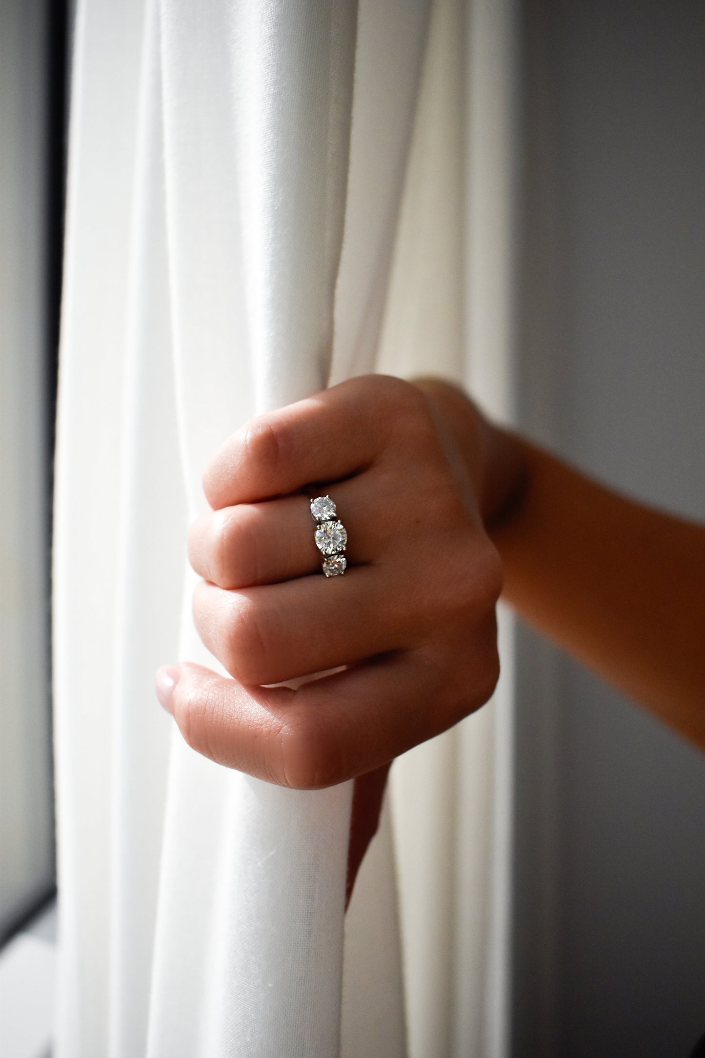 4 Carat Graduated Stone Moissanite Ring
