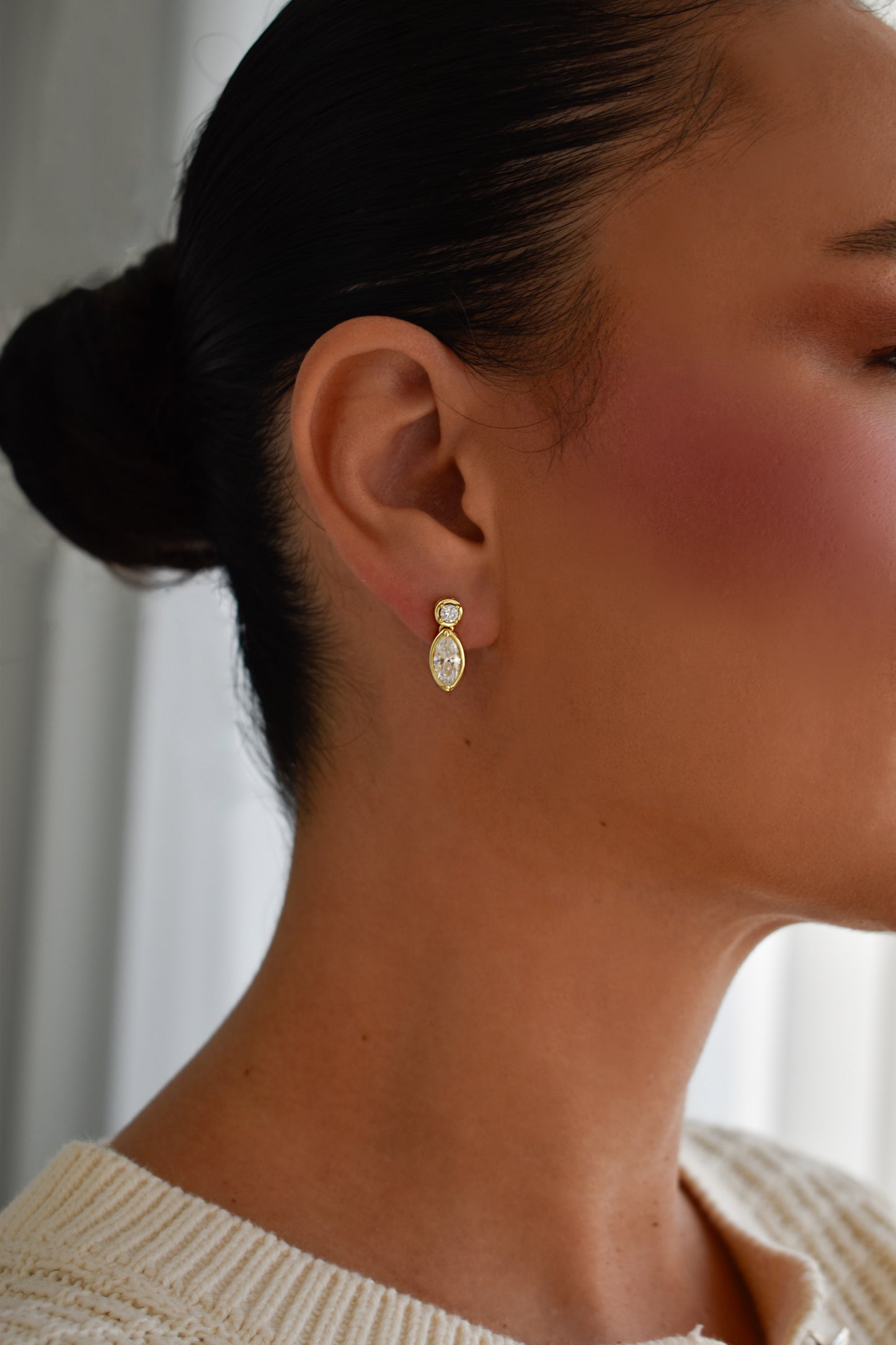 Marquise Cut Duo Drop Earrings