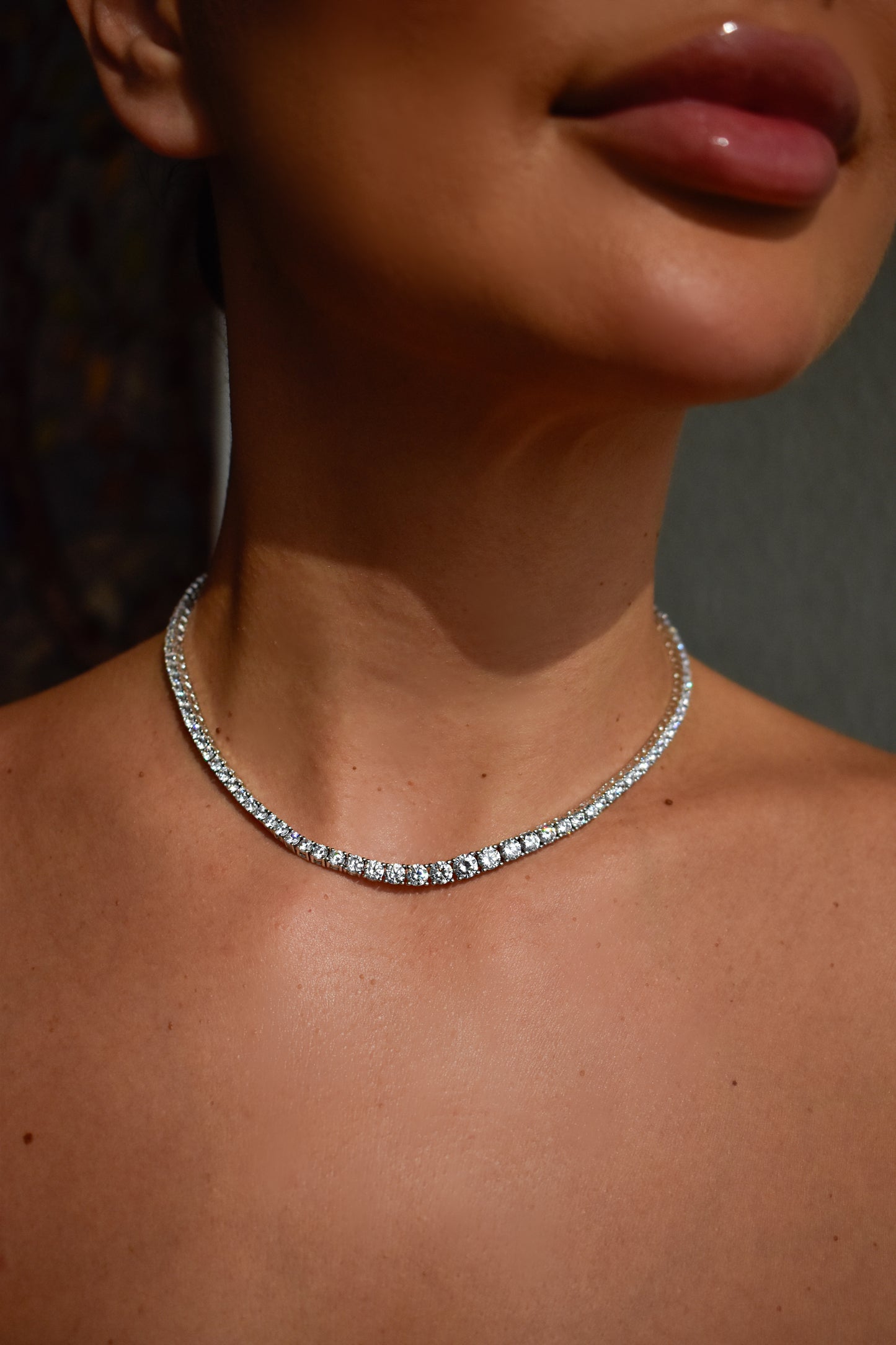 3-5mm Graduated Stone Tennis Necklace