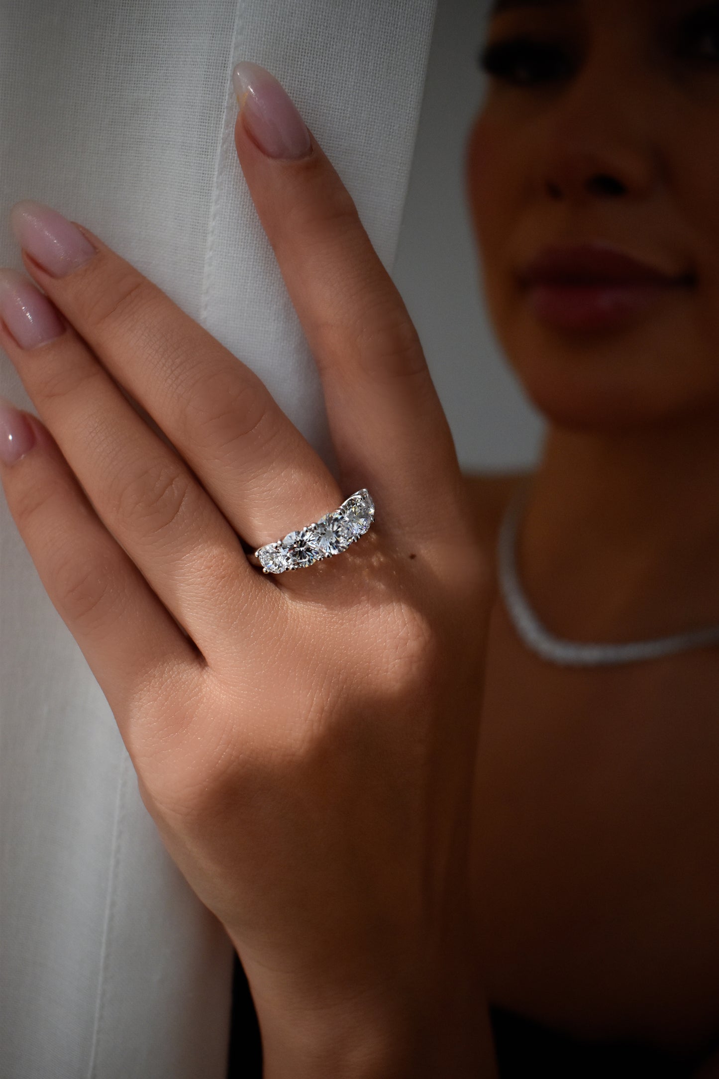 3.6 Carat Moissanite Graduated Stone Ring