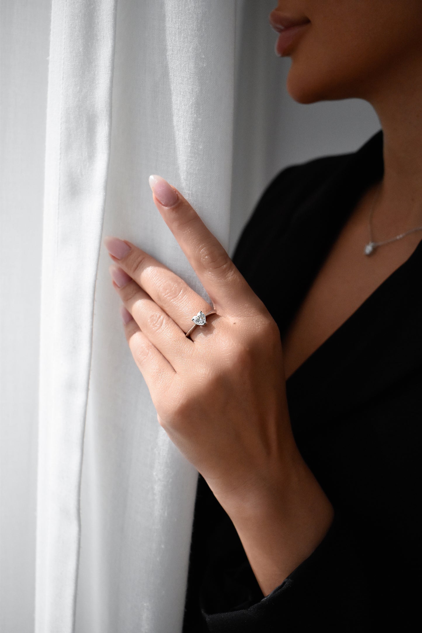 1 Carat Moissanite Heart Shape Ring
