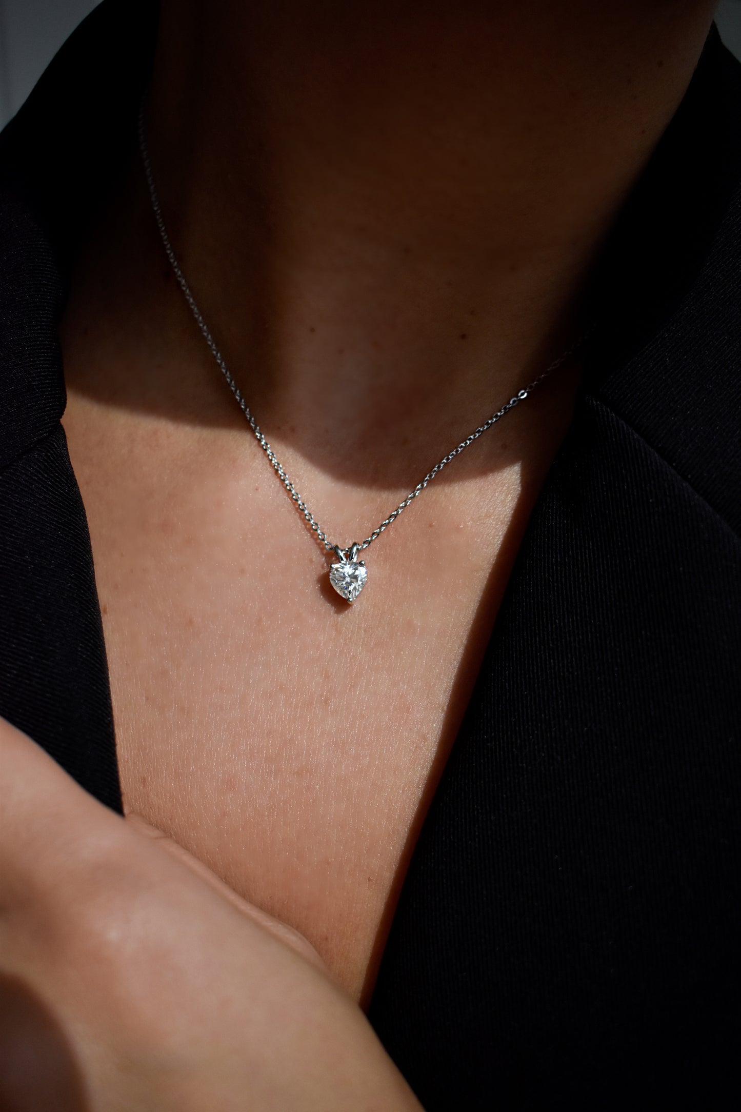 1 Carat Moissanite Heart Shape Pendant
