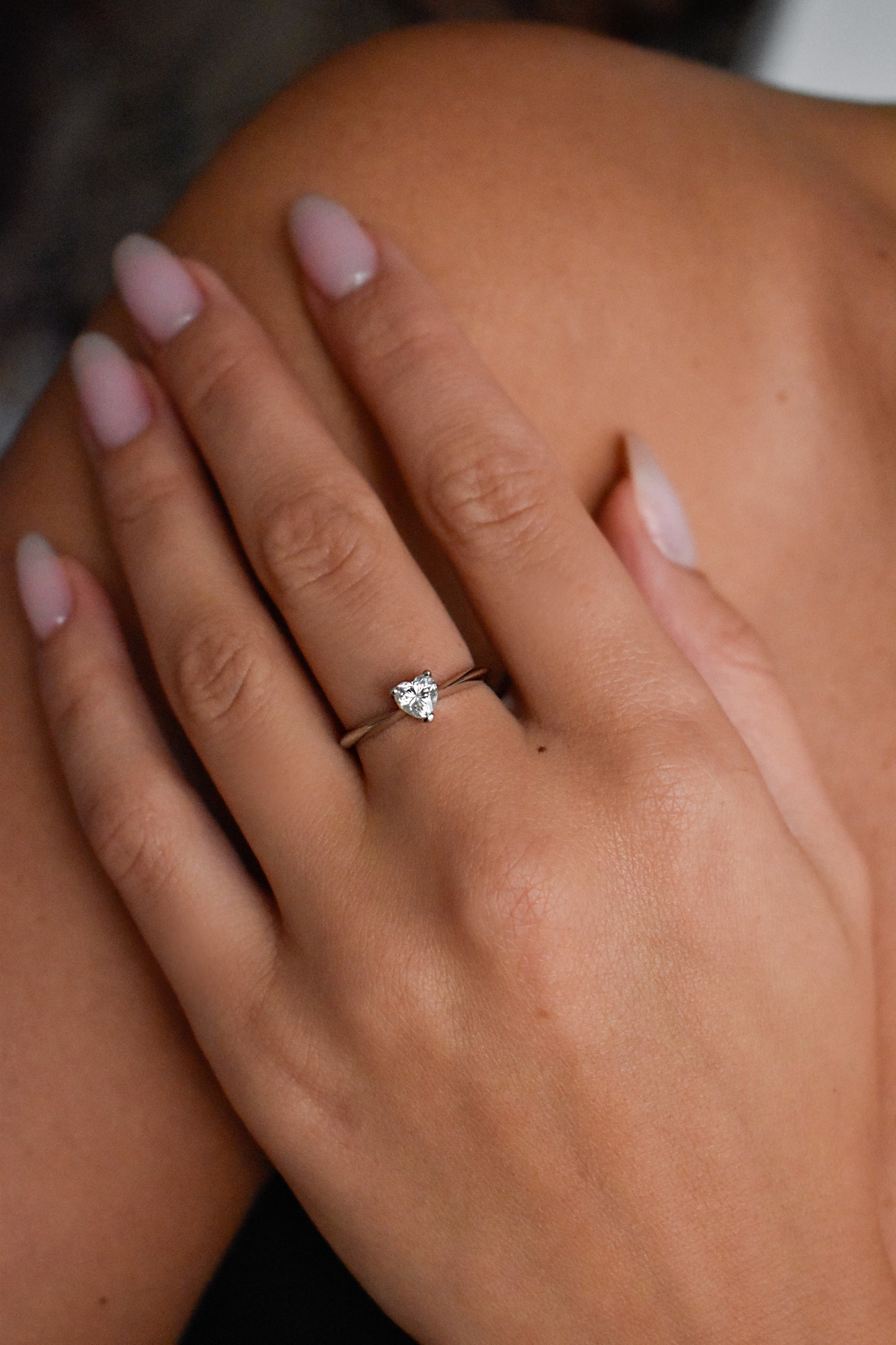 0.5 Carat Moissanite Heart Shape Ring
