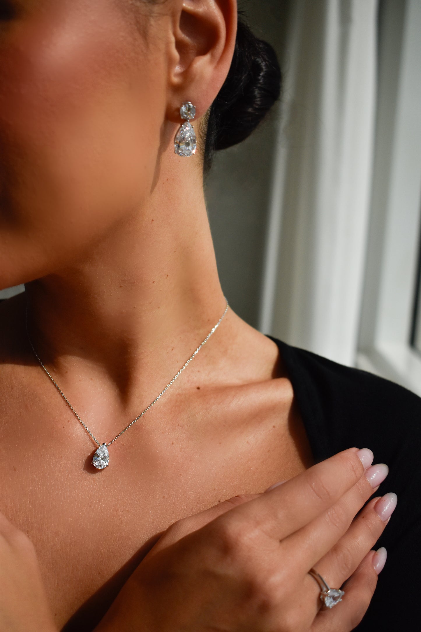 4 Carat Pear Cut Necklace