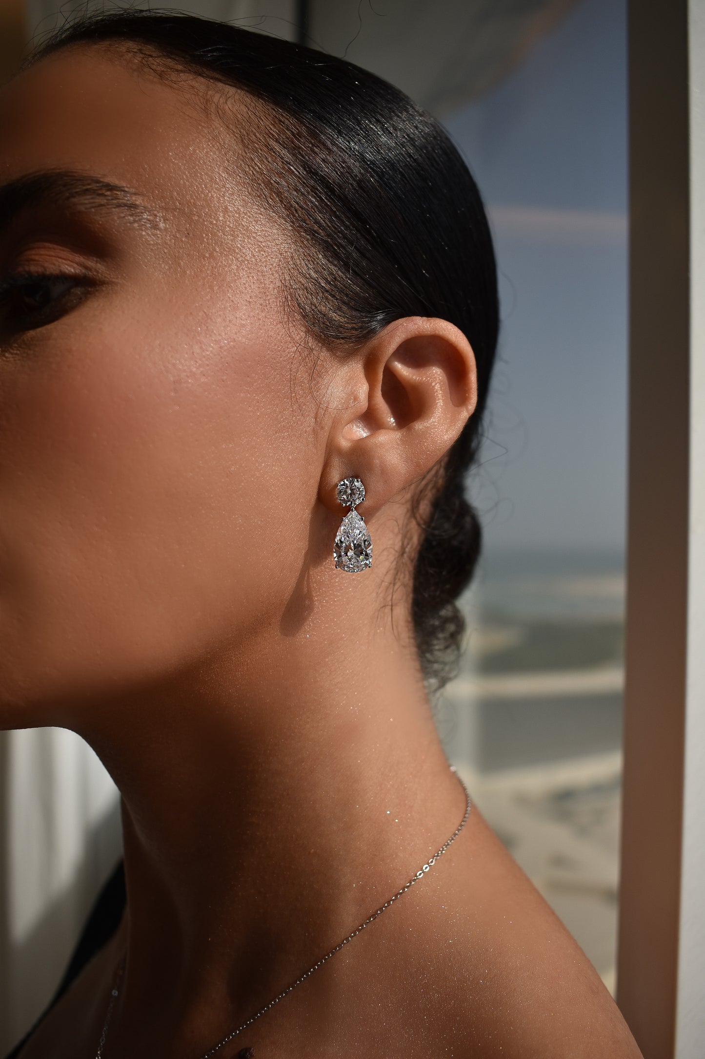 Pear Shape Duo Drop Earrings (M)