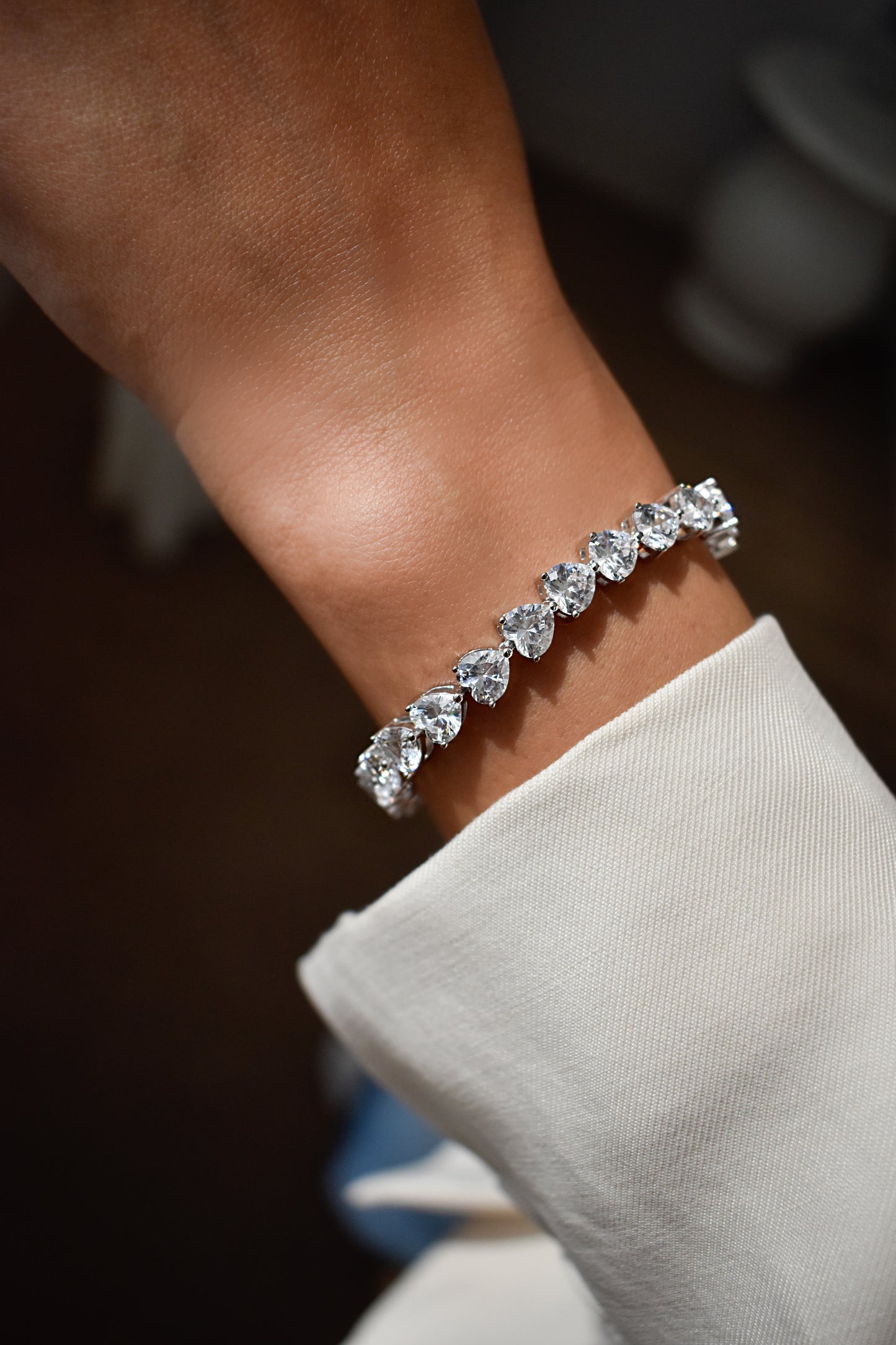 4mm Eternity Heart Shape Bracelet