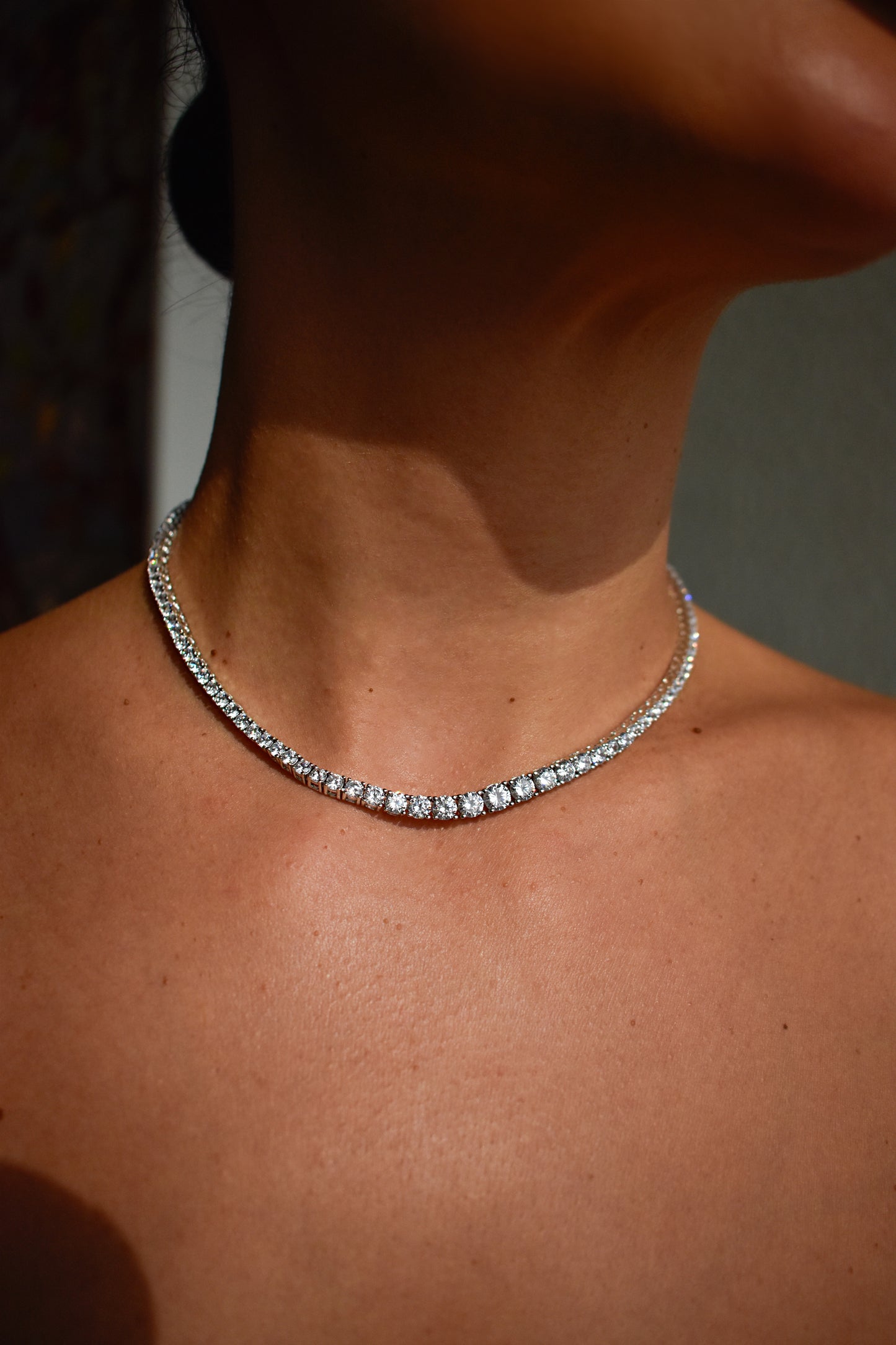 3-5mm Graduated Stone Tennis Necklace