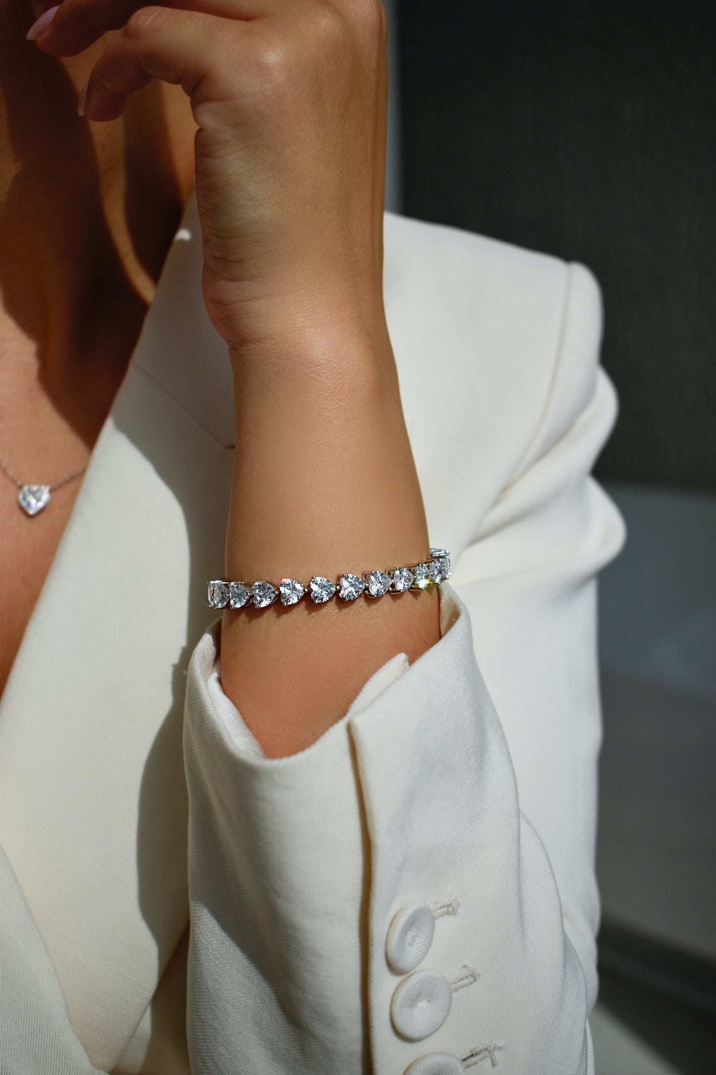 4mm Eternity Heart Shape Bracelet