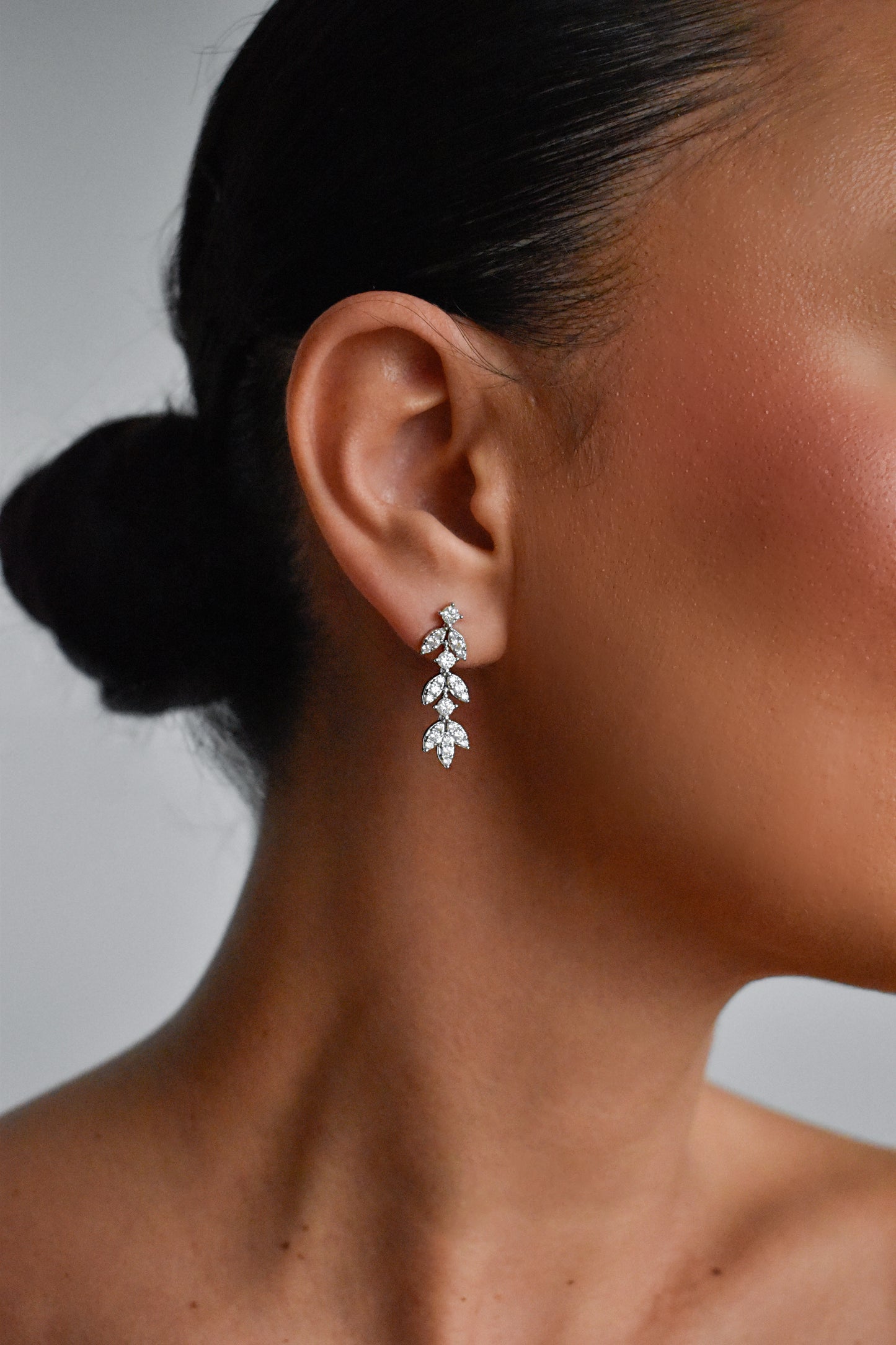 Leaf Shape Long Tassel Drop Earrings