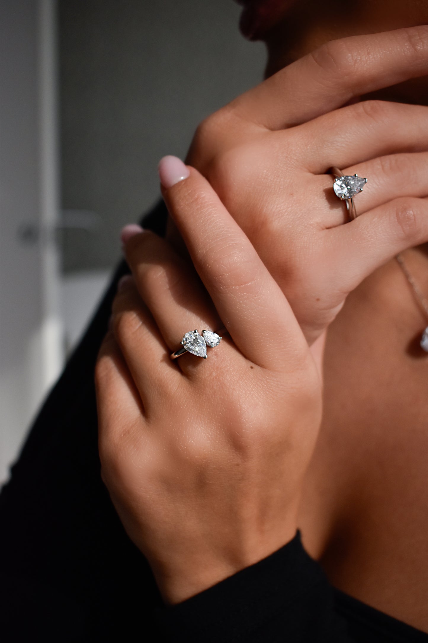 2 Carat Pear Shape Moissanite Ring