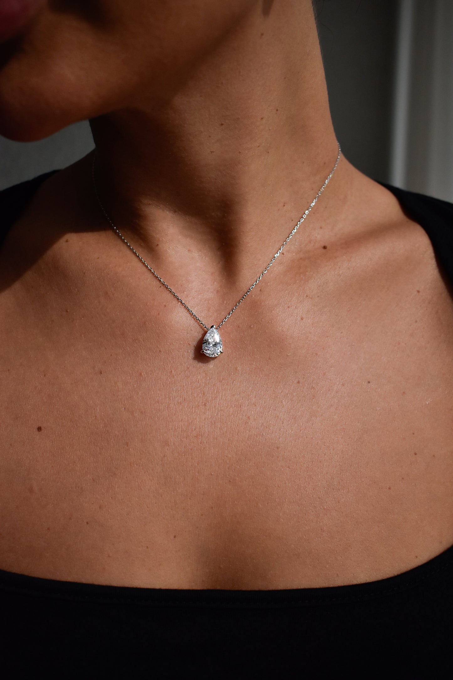 4 Carat Pear Cut Necklace