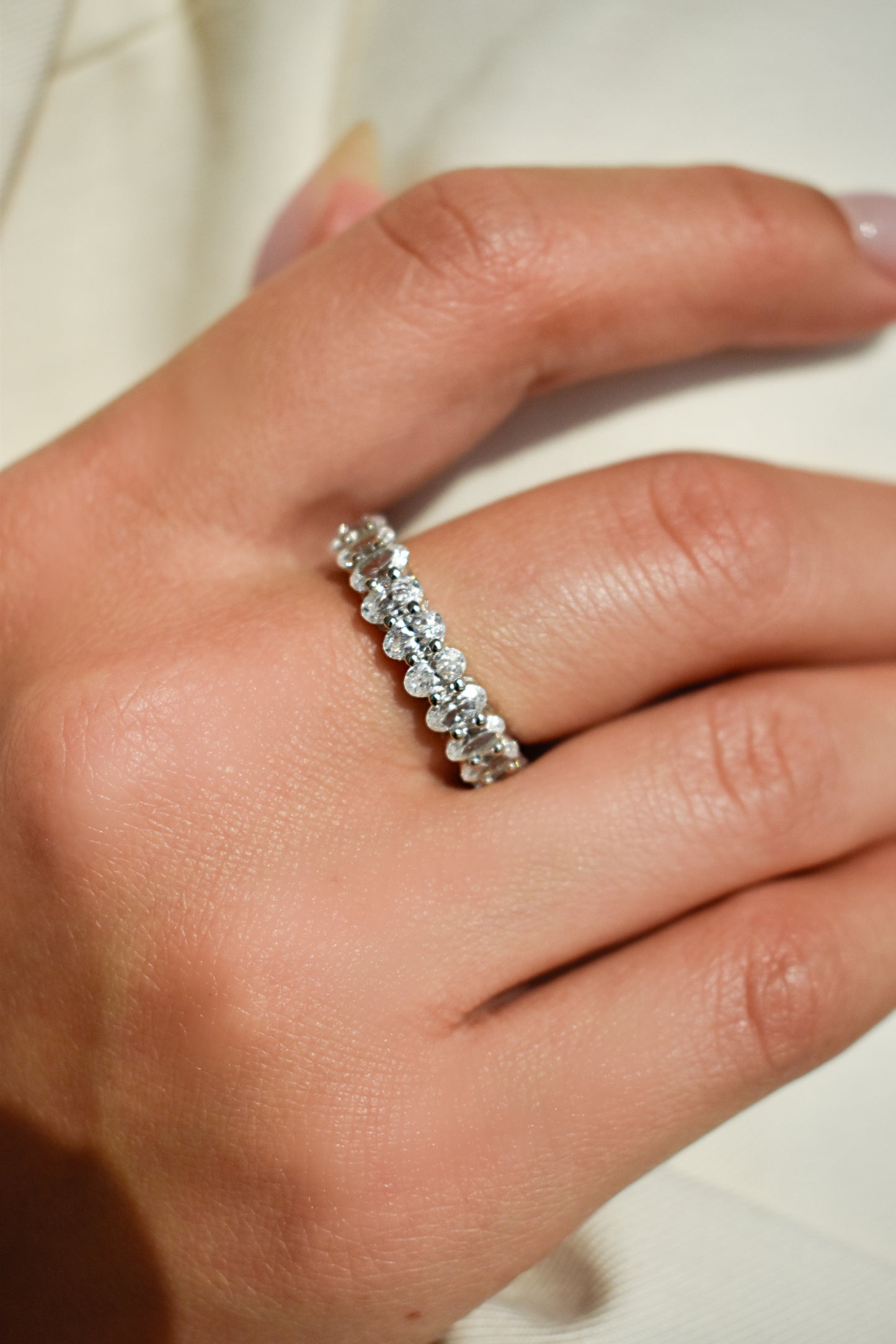 0.3 Carat Oval Shape Moissanite Eternity Band