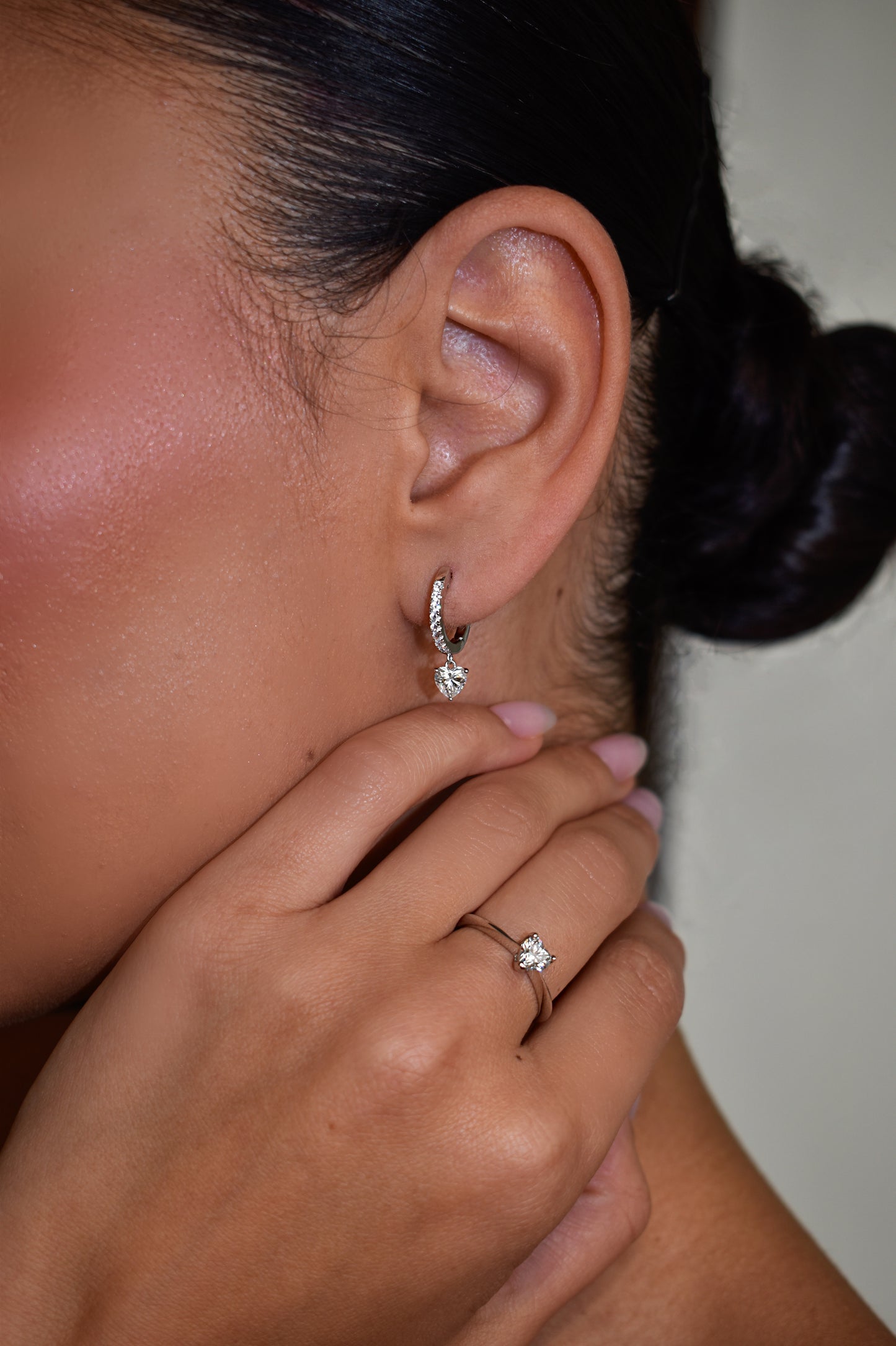 5mm Heart Shaped Moissanite Earrings