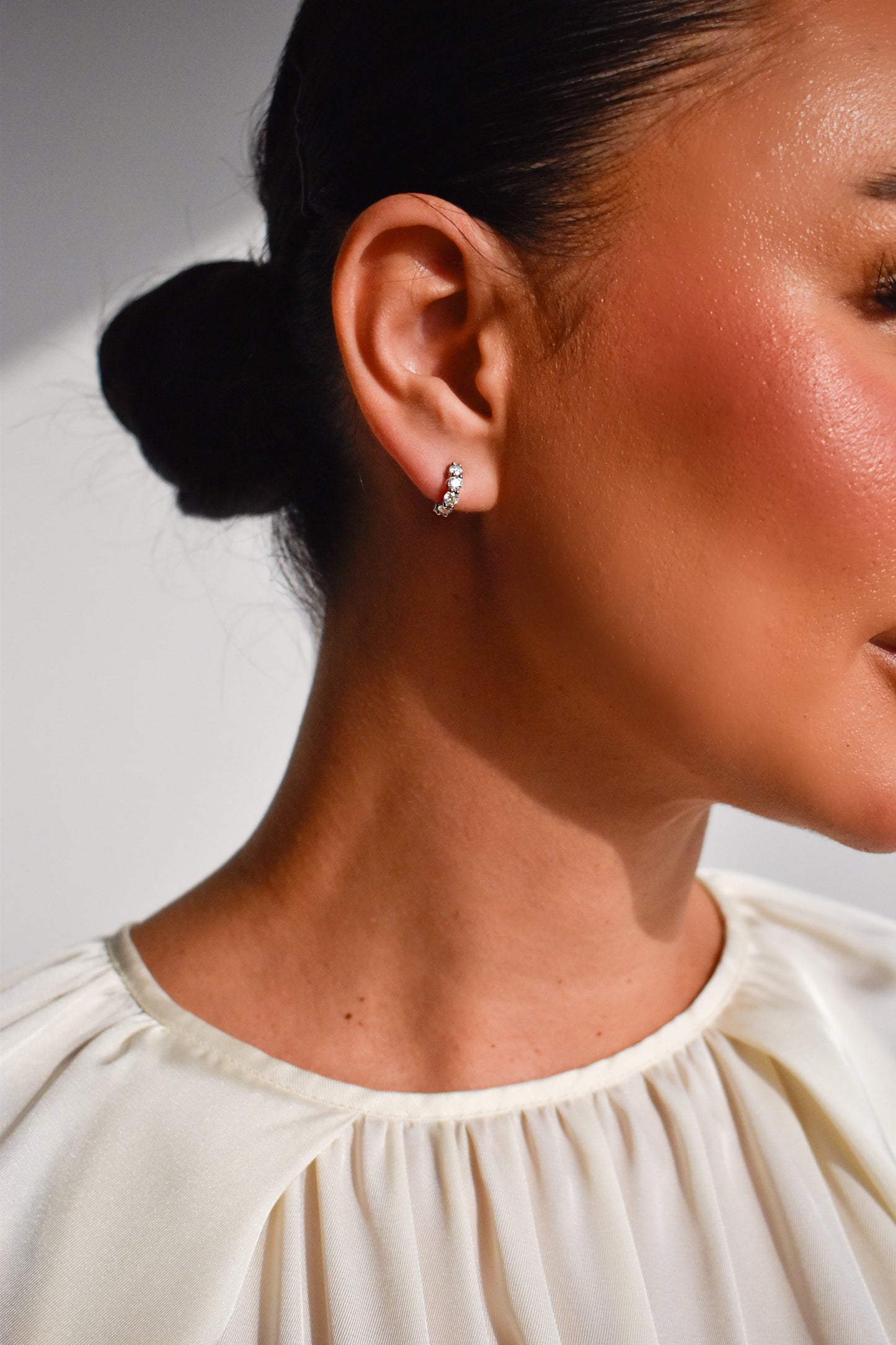 3 Carat Moissanite Hoop Stud Earrings