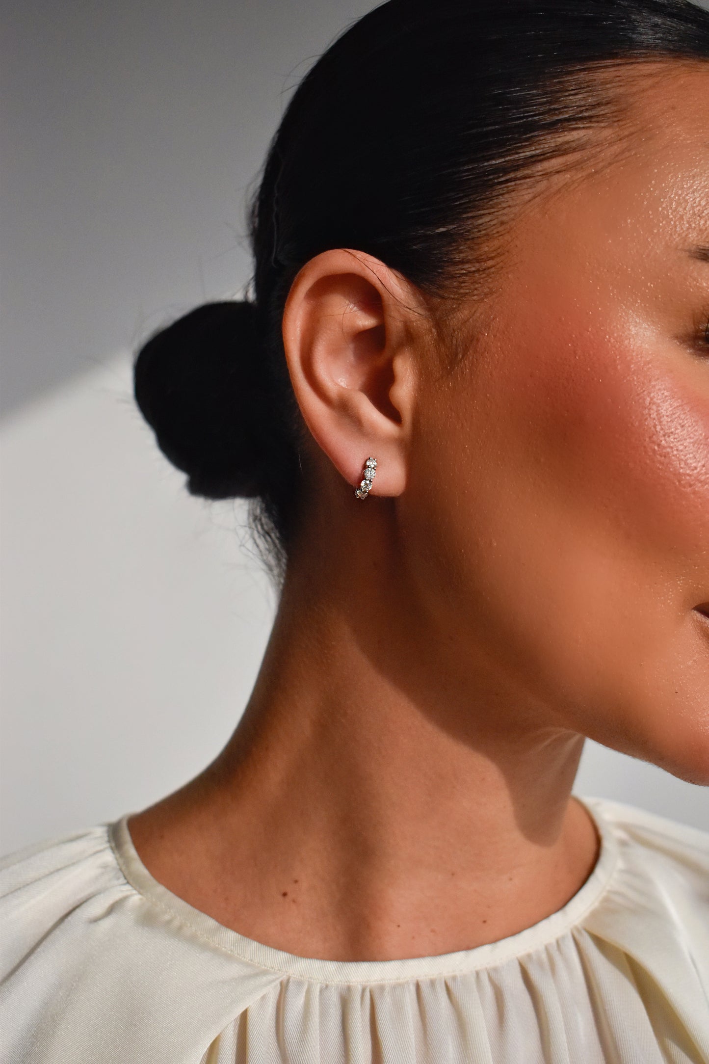 3 Carat Moissanite Hoop Stud Earrings