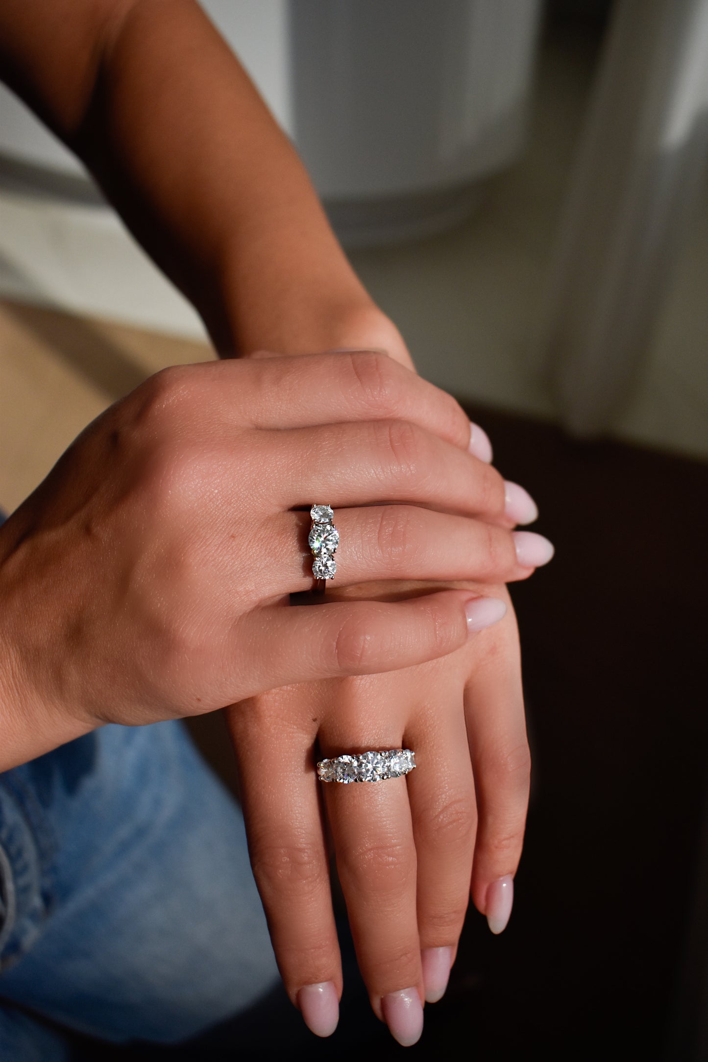 3.6 Carat Moissanite Graduated Stone Ring