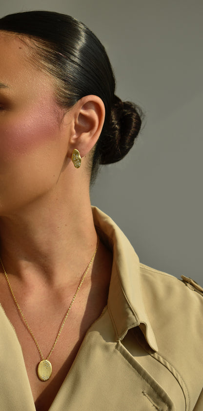 Aurora Brushed Gold Pendant