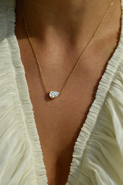 3 Carat Pear Shape Necklace
