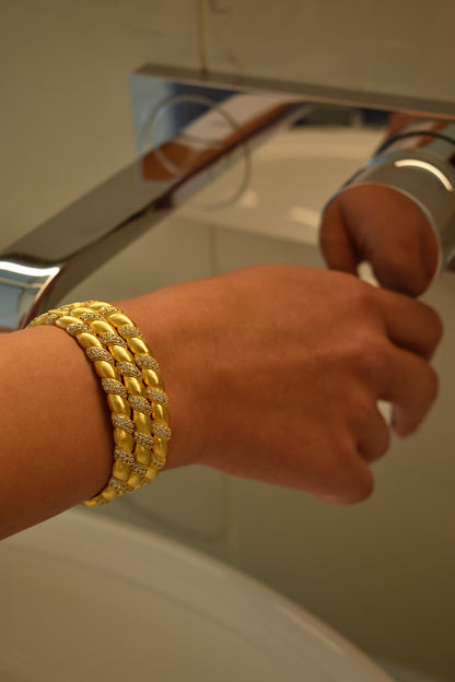 Twisted Brushed Gold Bangle
