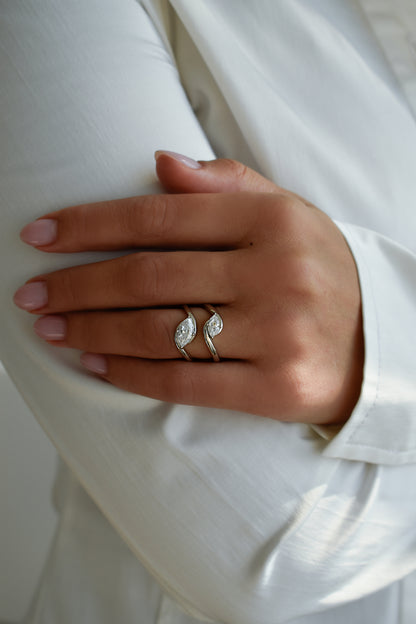 Wavy Marquise Cut Ring
