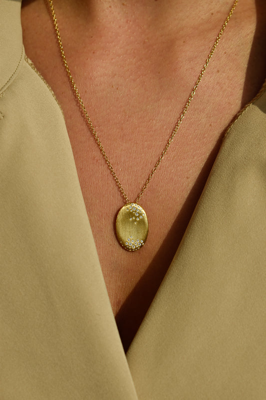Aurora Brushed Gold Pendant