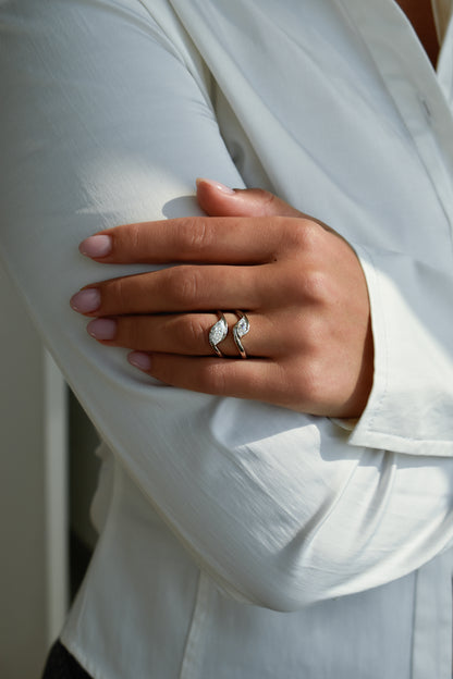 Wavy Marquise Cut Ring