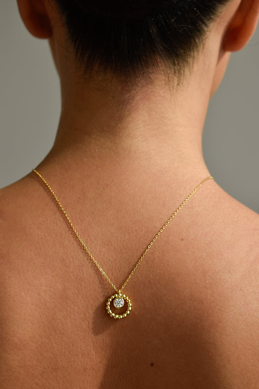 Circle Shape Gold Plated Necklace