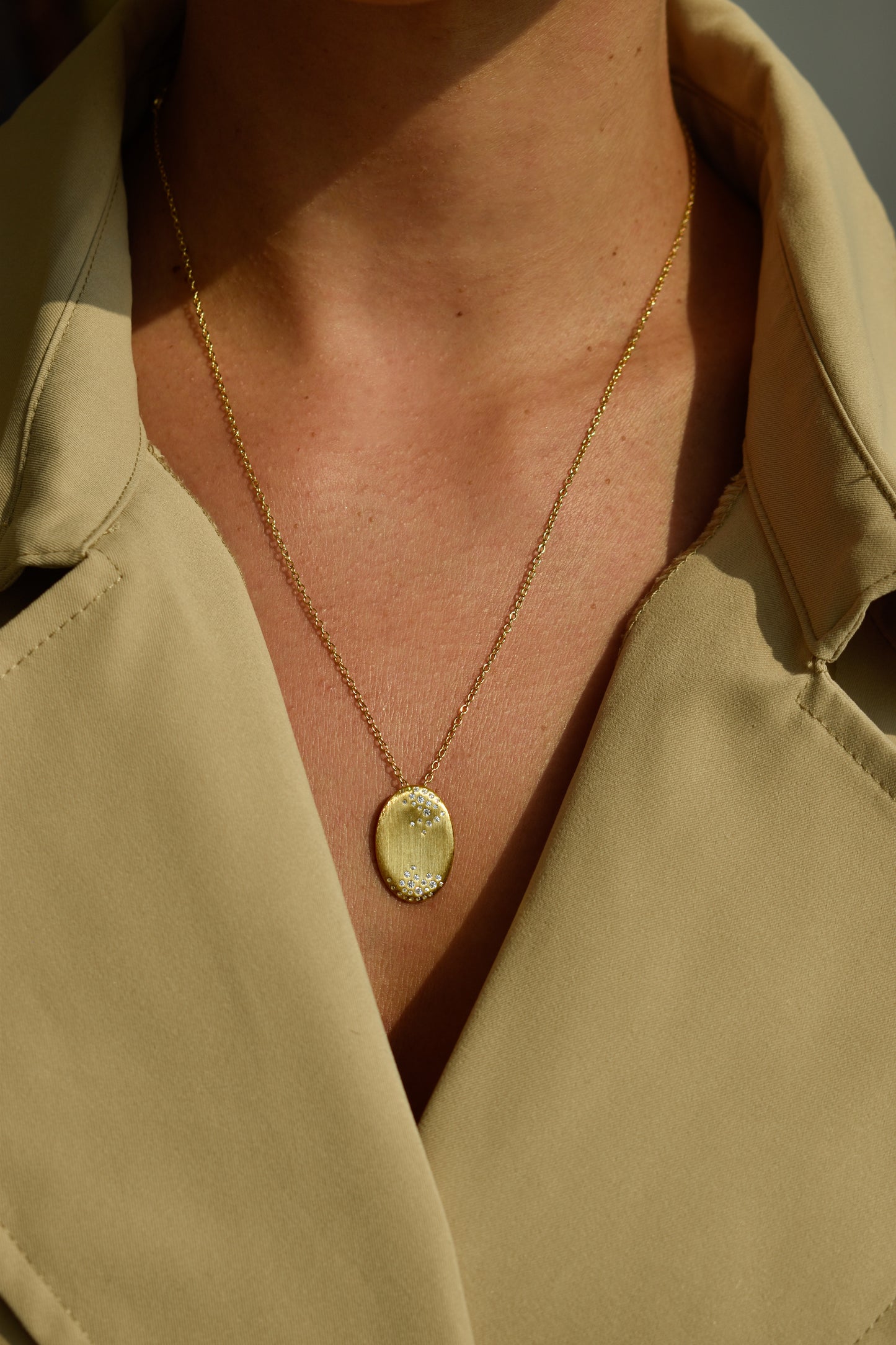 Aurora Brushed Gold Pendant