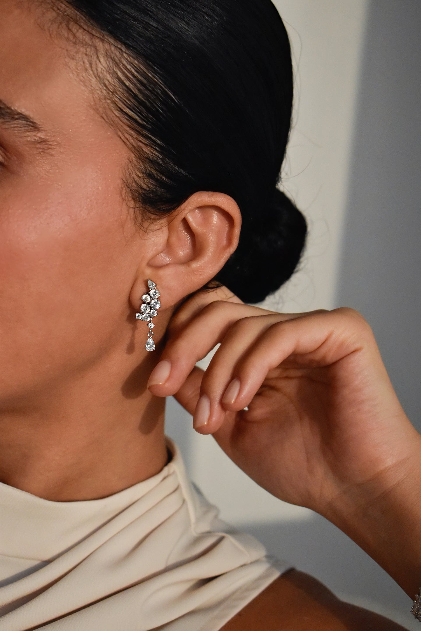 Moissanite Water Drop Pear Cut Earrings