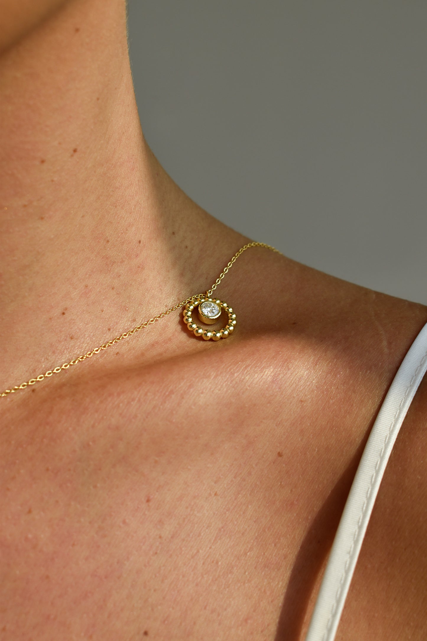 Circle Shape Gold Plated Necklace