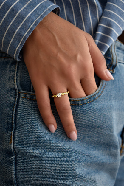 0.5 Carat Heart Shape Band